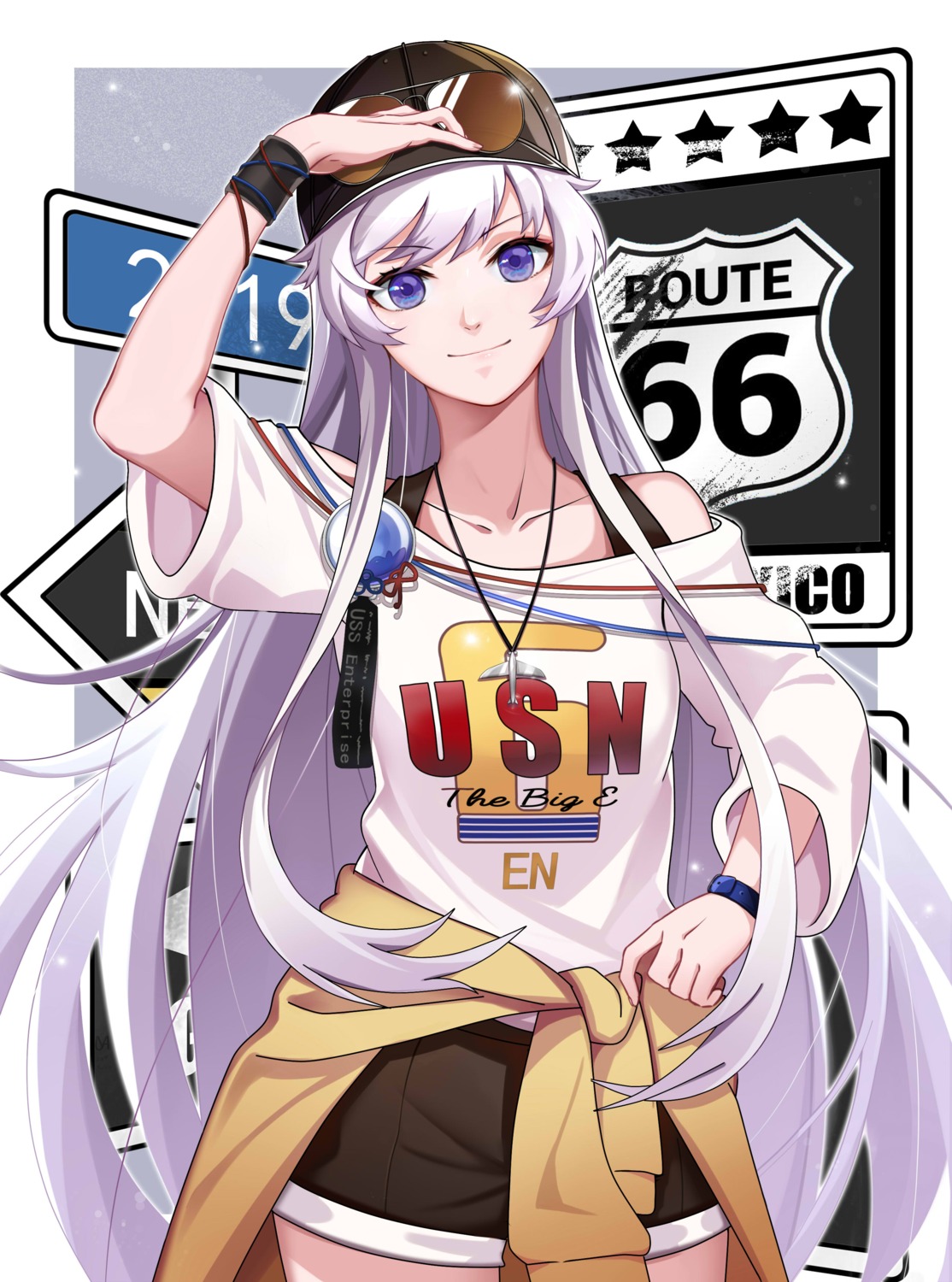 azur_lane, enterprise_(azur_lane), megane, mu_shanmu_san
