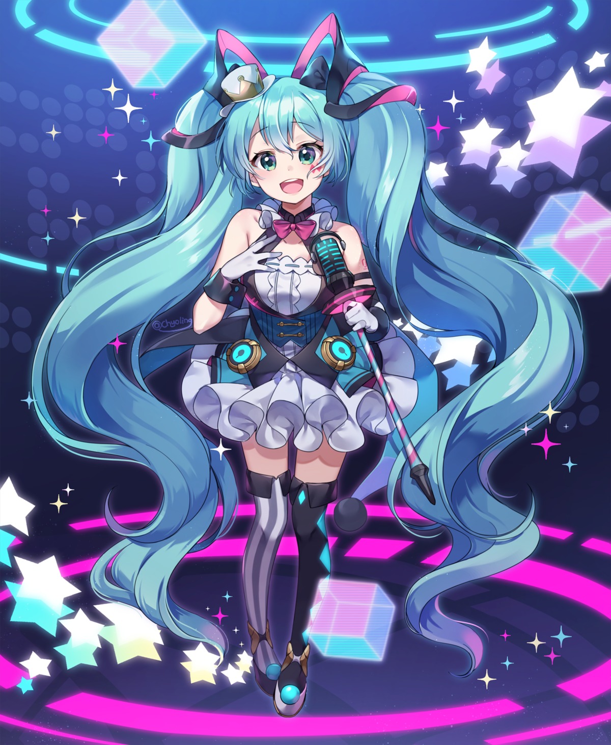 chyoling, hatsune_miku, magical_mirai, thighhighs, vocaloid