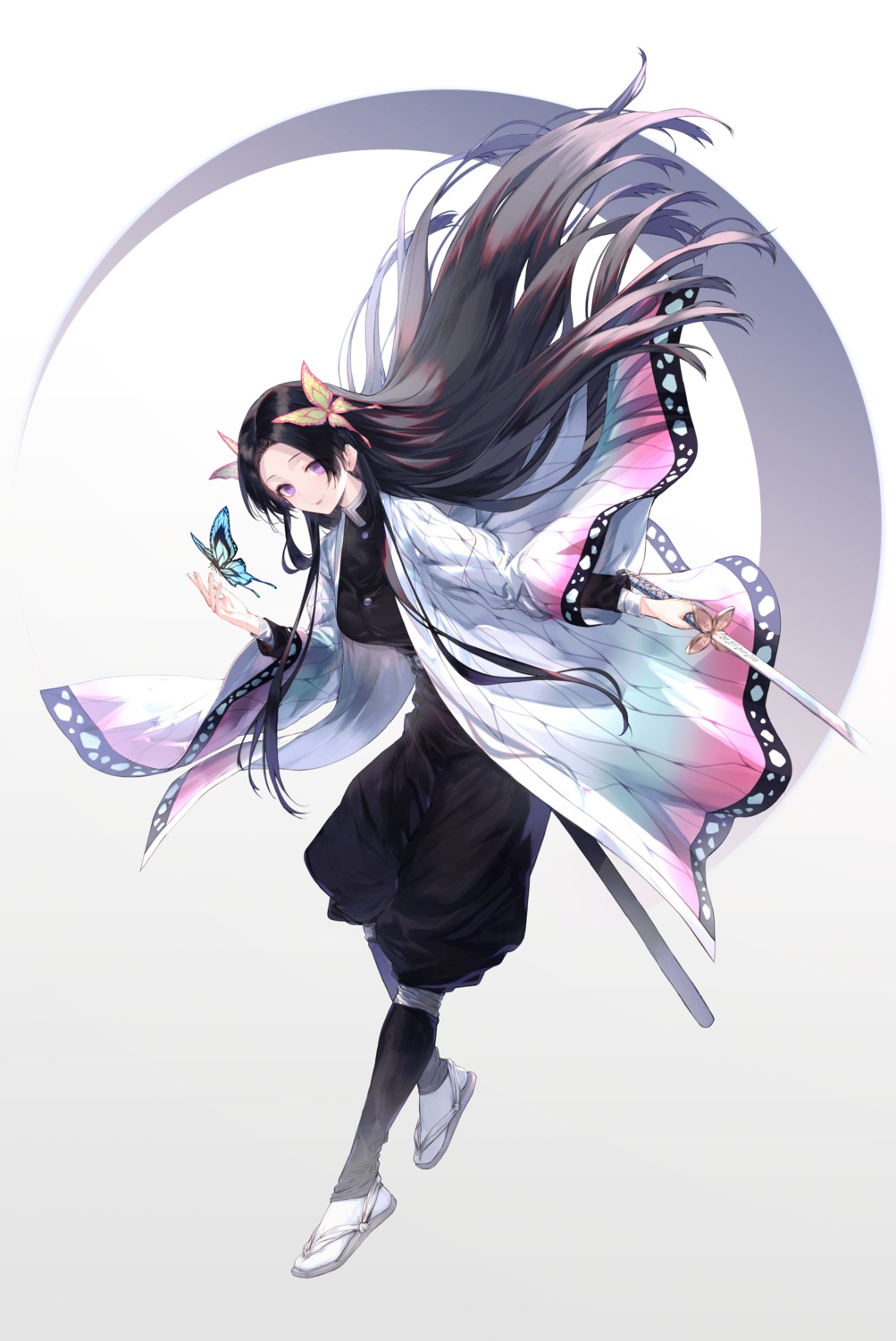 haru_ato, japanese_clothes, kimetsu_no_yaiba, kochou_kanae, sword, uniform