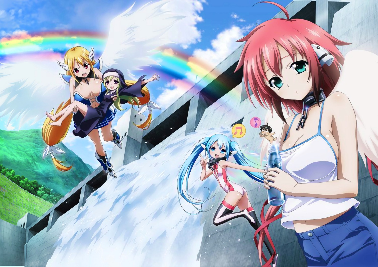 armor, ass, astraea, chaos, cleavage, ikaros, leotard, no_bra