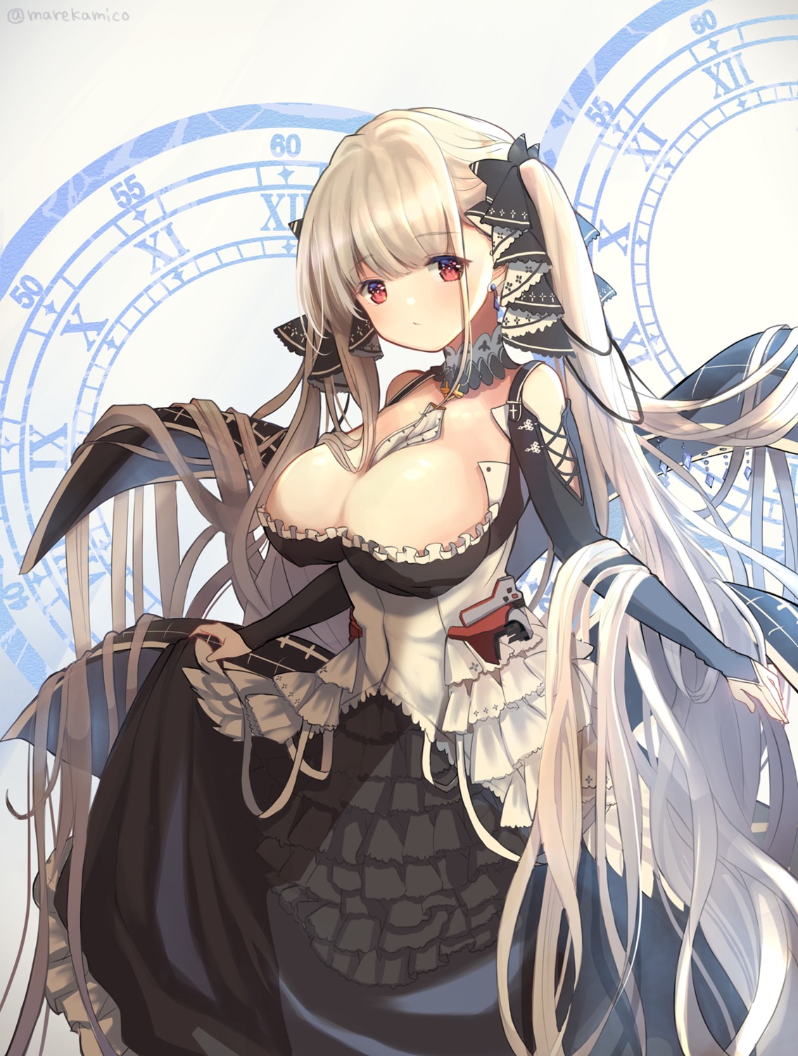 azur_lane, formidable_(azur_lane), gothic_lolita, lolita_fashion, no_bra, skirt_lift, umika35