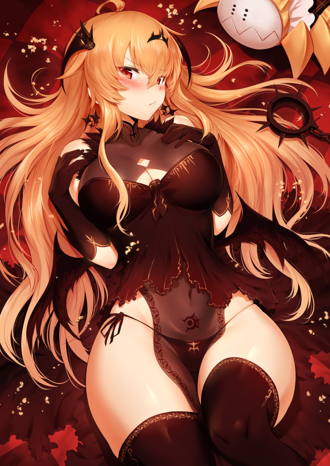 black_rock_shooter, chariot, cleavage, m-da_s-tarou, pantsu, see_through, string_panties, thighhighs, wings
