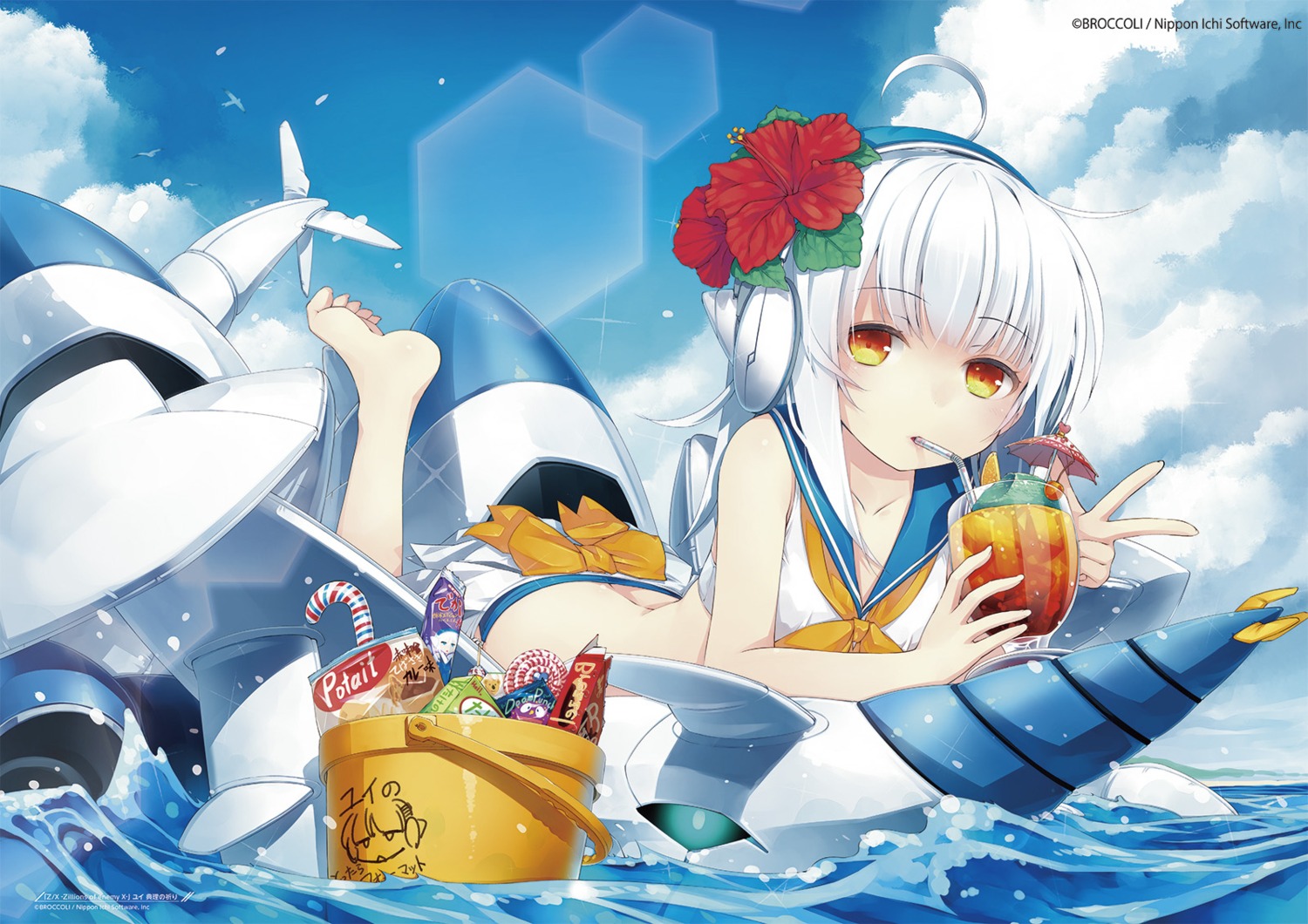 feet, headphones, nanaroku, seifuku, swimsuits, z/x_zillions_of_enemy_x