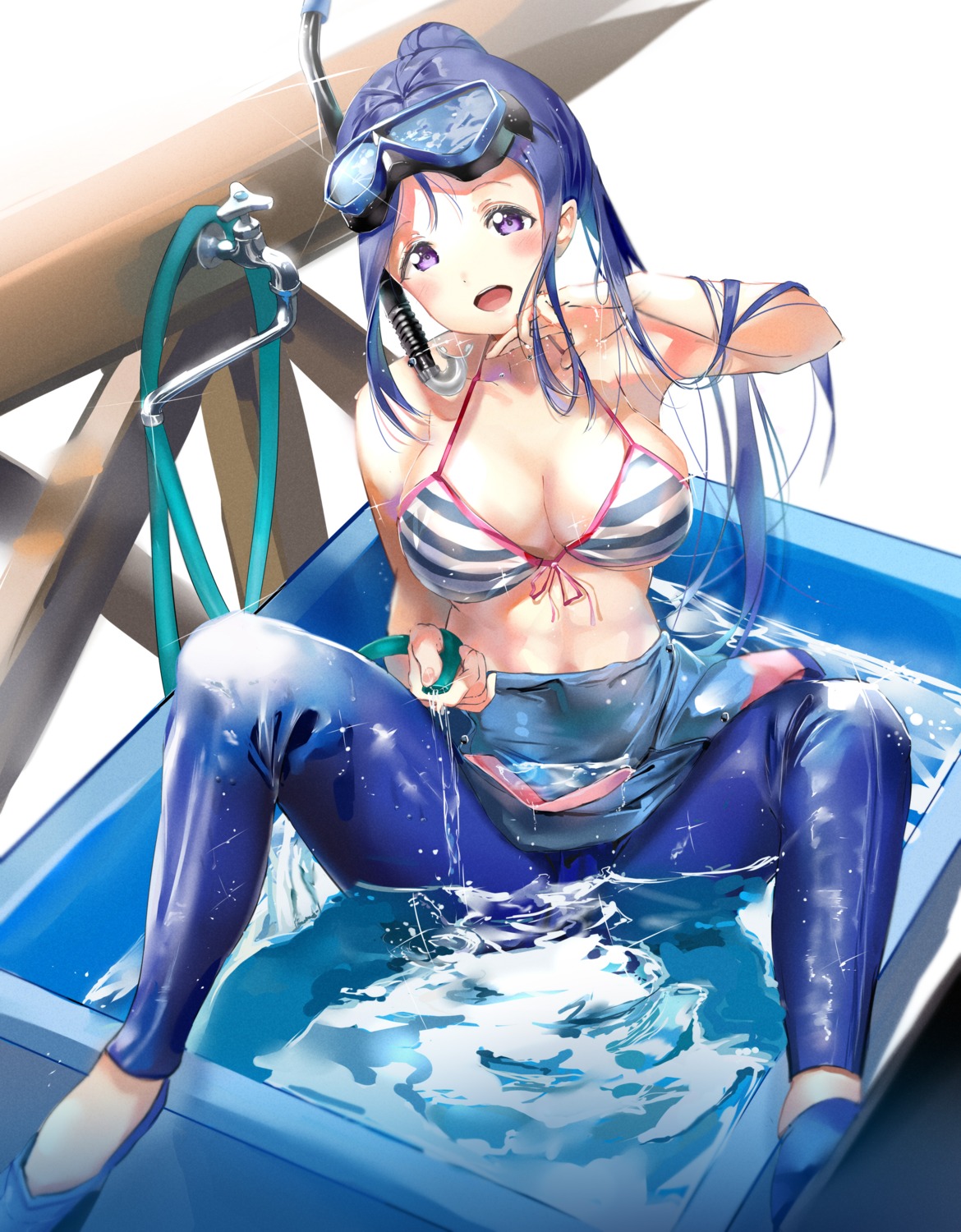 0364p, bikini_top, bodysuit, love_live!_(series), love_live!_sunshine!!, matsuura_kanan, swimsuits, wet