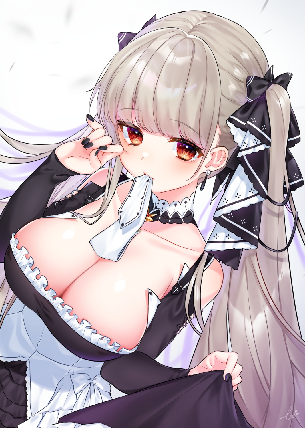 azur_lane, etto_eat, formidable_(azur_lane), gothic_lolita, lolita_fashion, no_bra, skirt_lift
