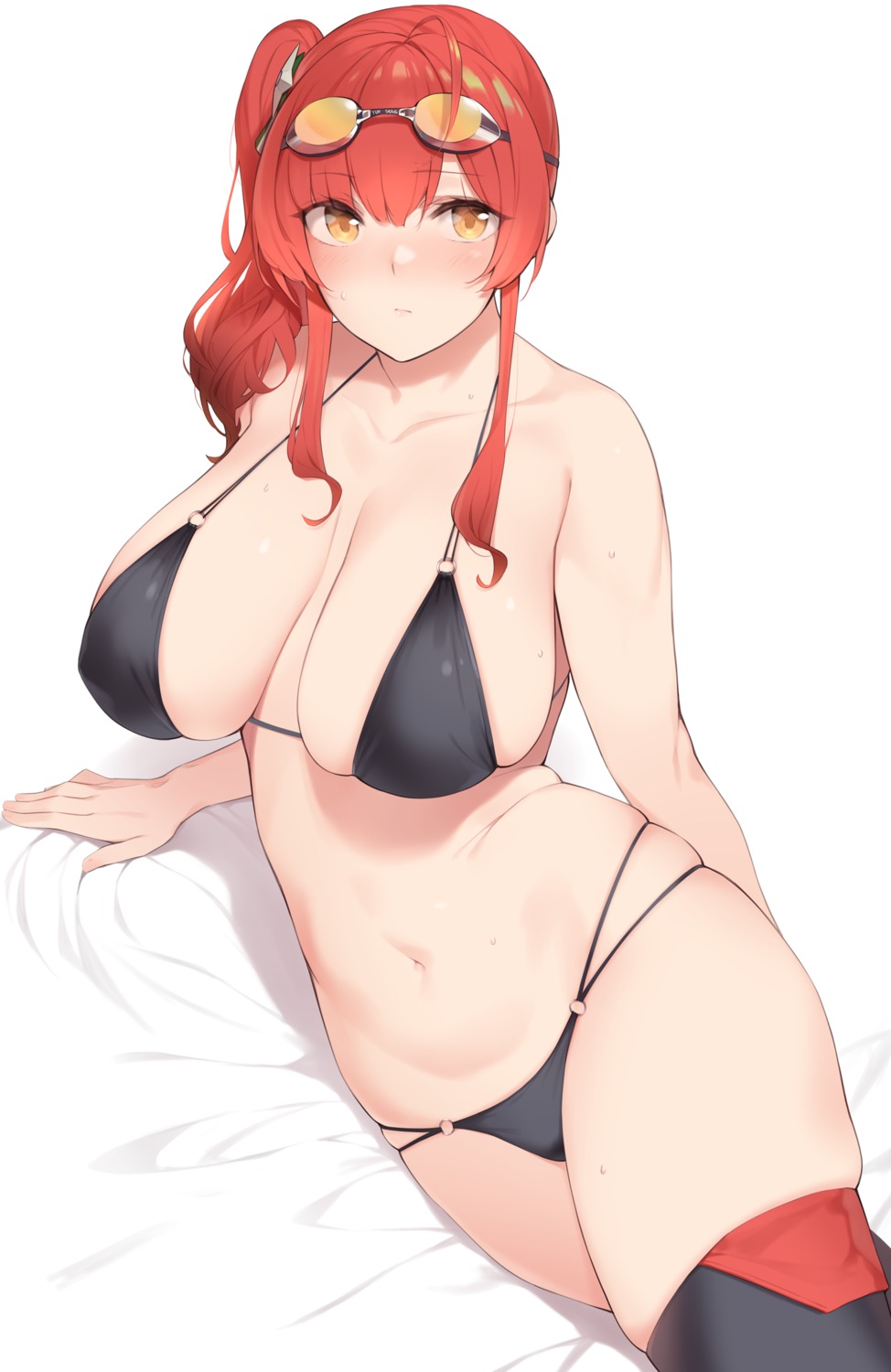 azur_lane, bikini, cleavage, enosan, swimsuits, thighhighs, zara_(azur_lane)