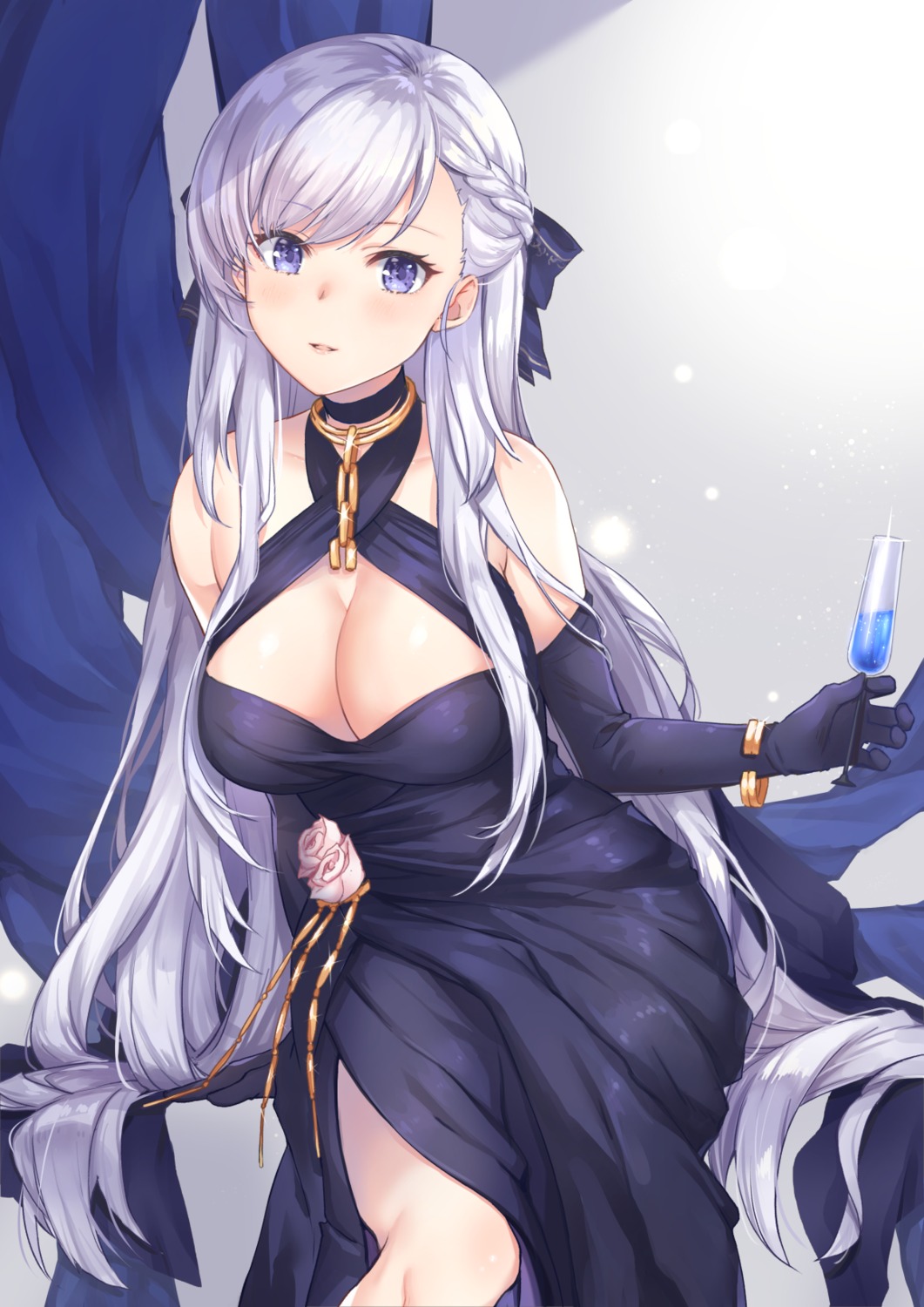 azur_lane, belfast_(azur_lane), dress, kon_(k0n16), no_bra