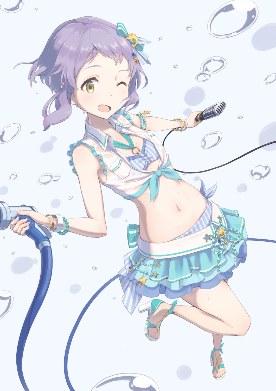 bikini, heels, makabe_mizuki, razi, see_through, swimsuits, the_idolm@ster, the_idolm@ster_million_live!
