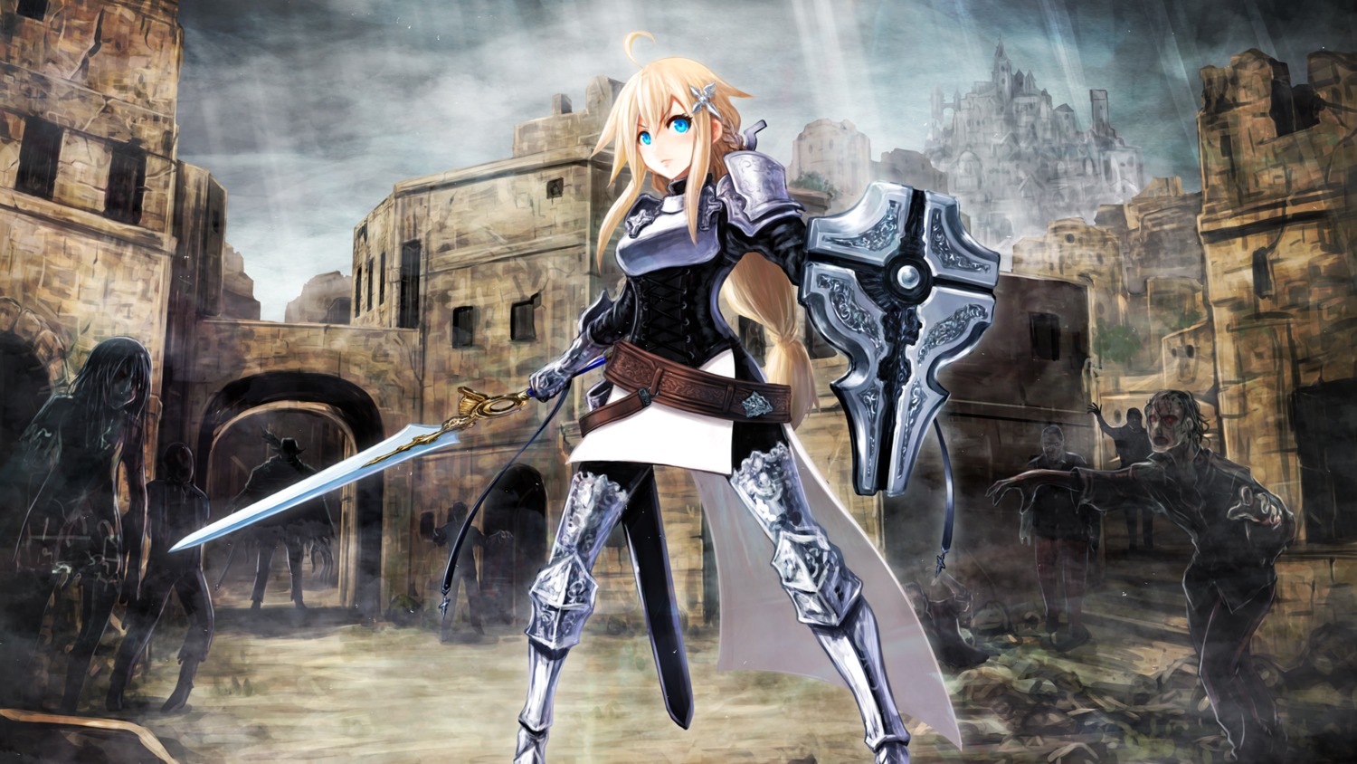 armor, kiyukiakisasa, sword, wallpaper