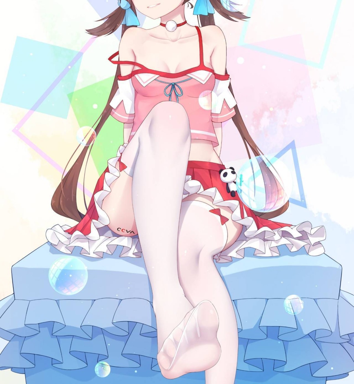 cleavage, feet, no_bra, pantsu, skirt_lift, tagme, thighhighs, xinkeniang, xinkeniang.ch