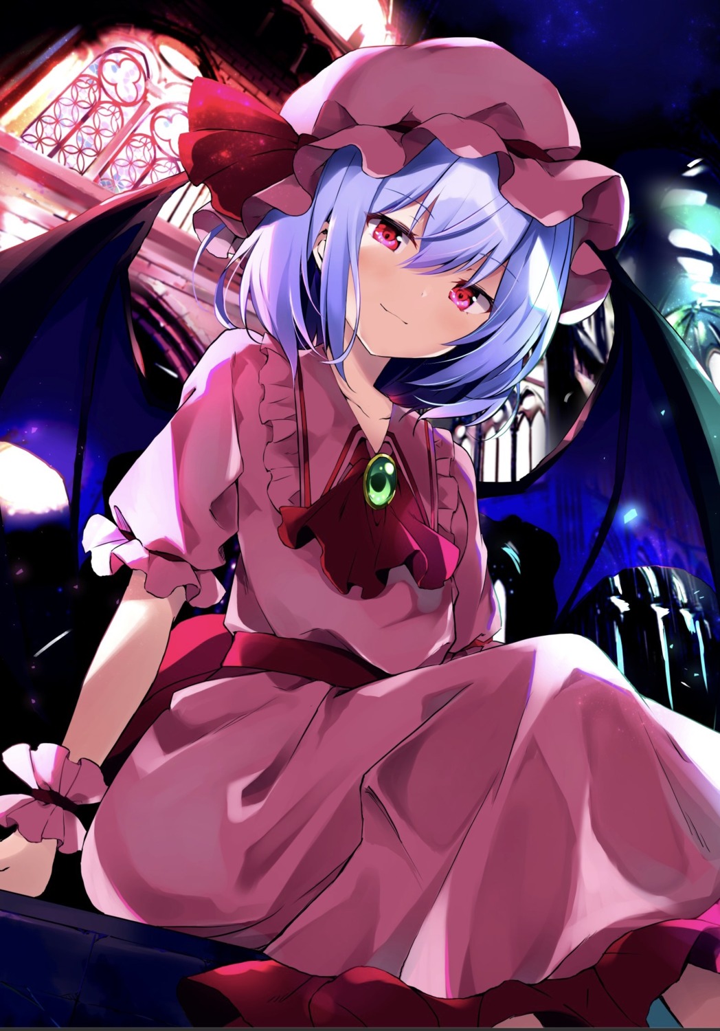 dress, hyurasan, remilia_scarlet, touhou, wings