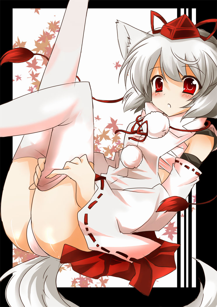 animal_ears, inubashiri_momiji, killyoh, pantsu, thighhighs, touhou