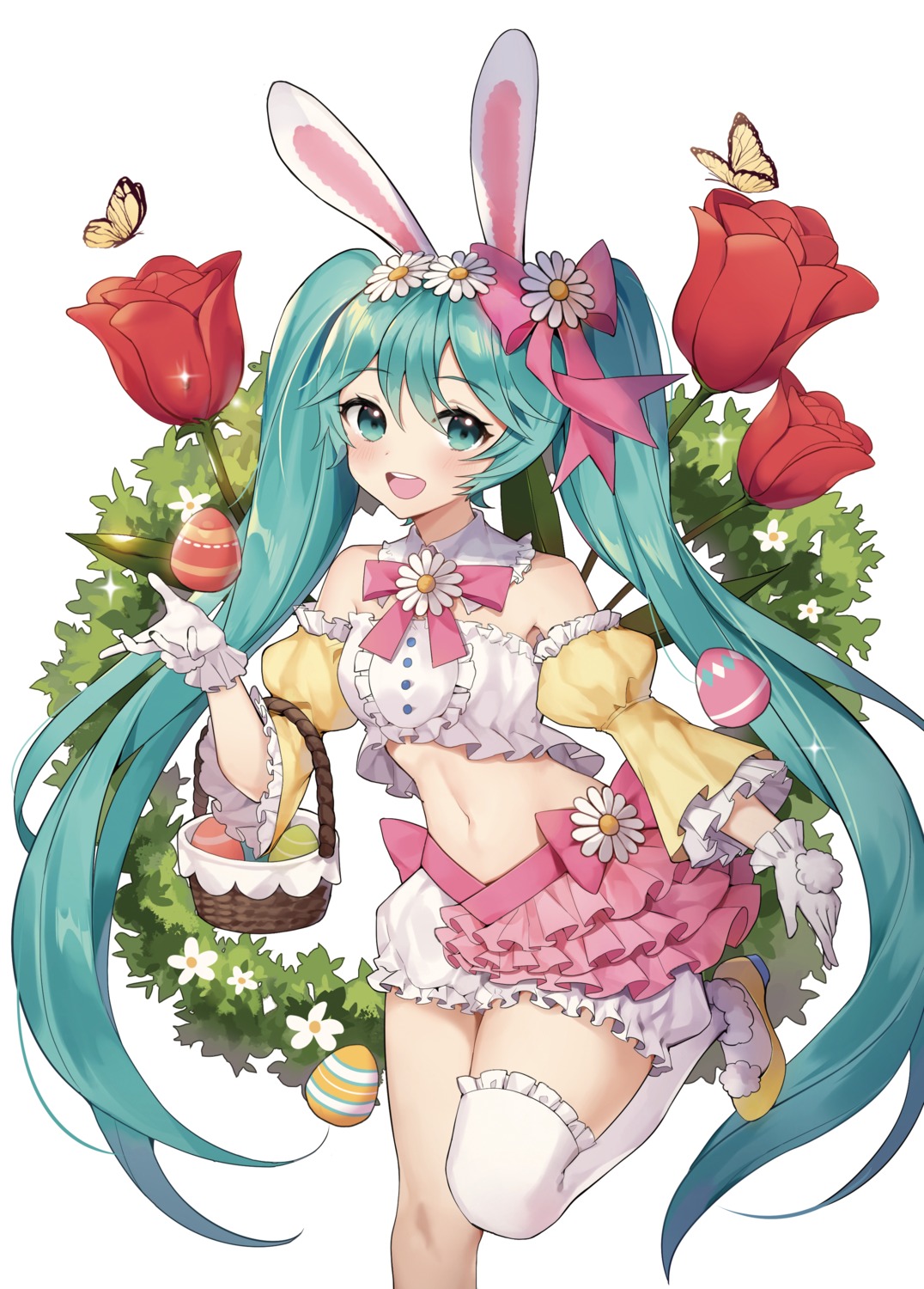 animal_ears, bunny_ears, churi_(oxxchurixxo), hatsune_miku, heels, thighhighs, vocaloid