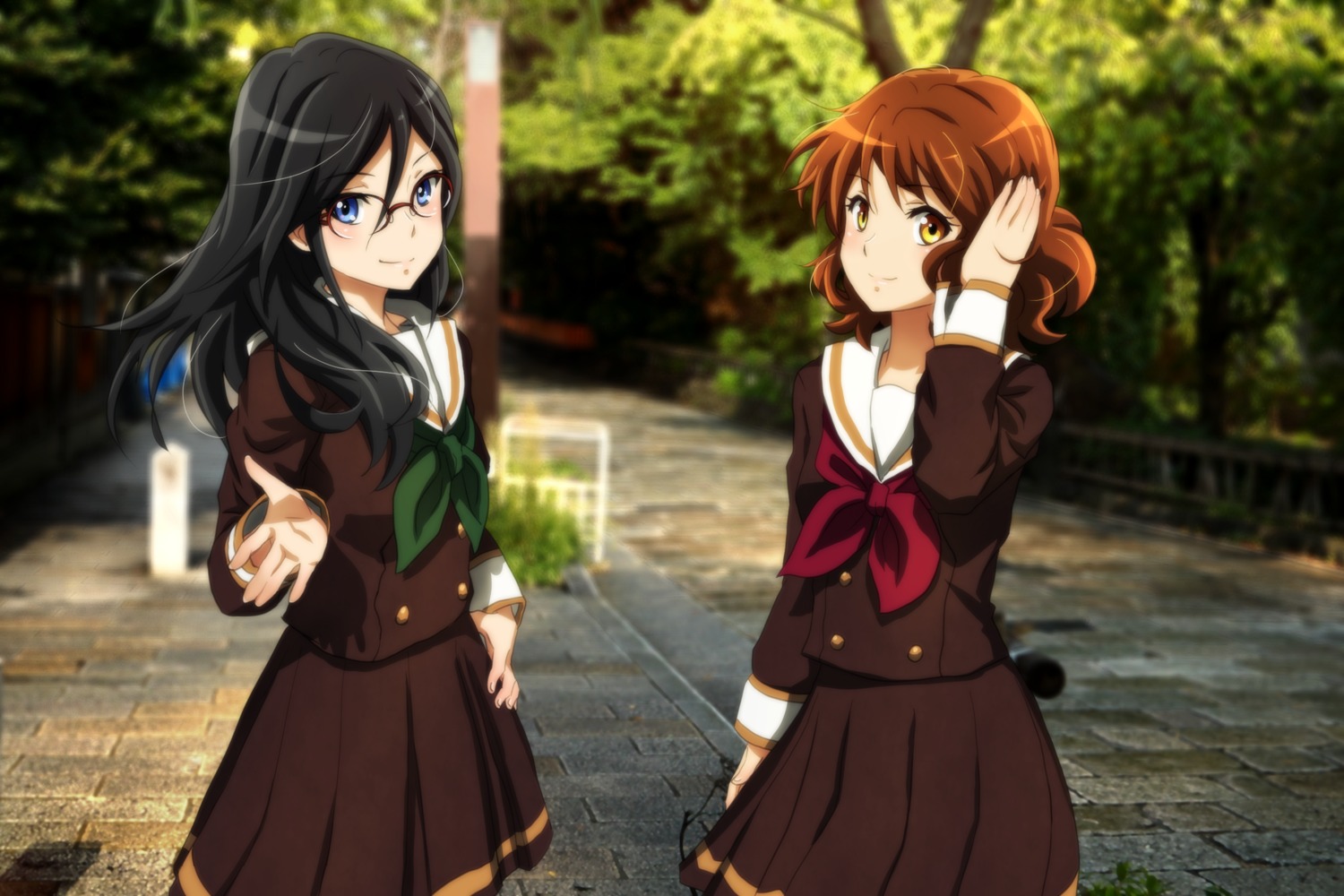 genya_(genya67), hibike!_euphonium, megane, oumae_kumiko, seifuku, tanaka_asuka