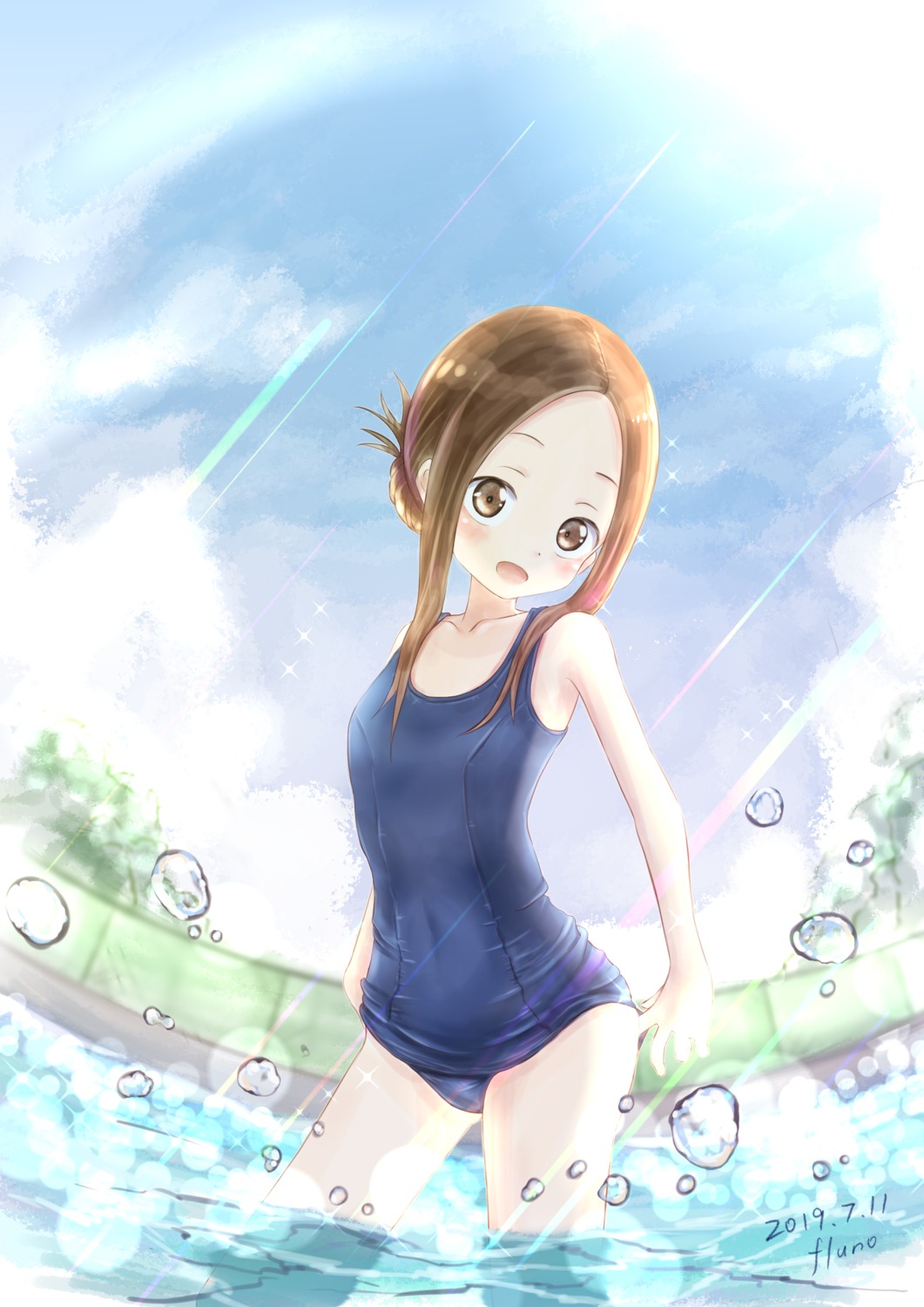 fluno, karakai_jouzu_no_takagi-san, school_swimsuit, swimsuits, takagi-san, wet