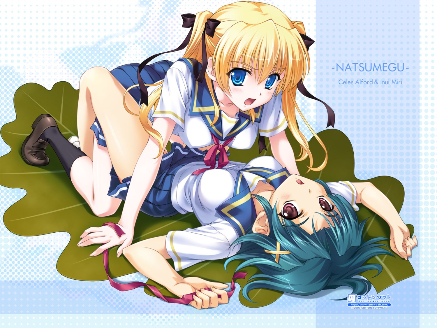 celes_alford, cotton_software, inui_miri, natsumegu, seifuku, tsukasa_yuuki, wallpaper, yuri