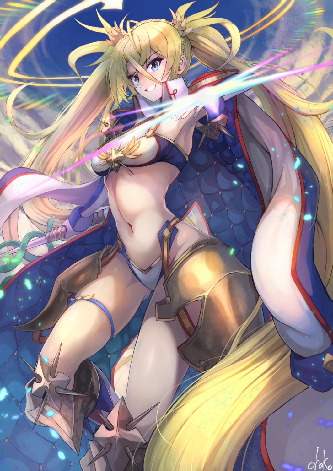 armor, bikini_armor, bradamante_(fate), fate/grand_order, garter, ohako_(ohako1818), weapon