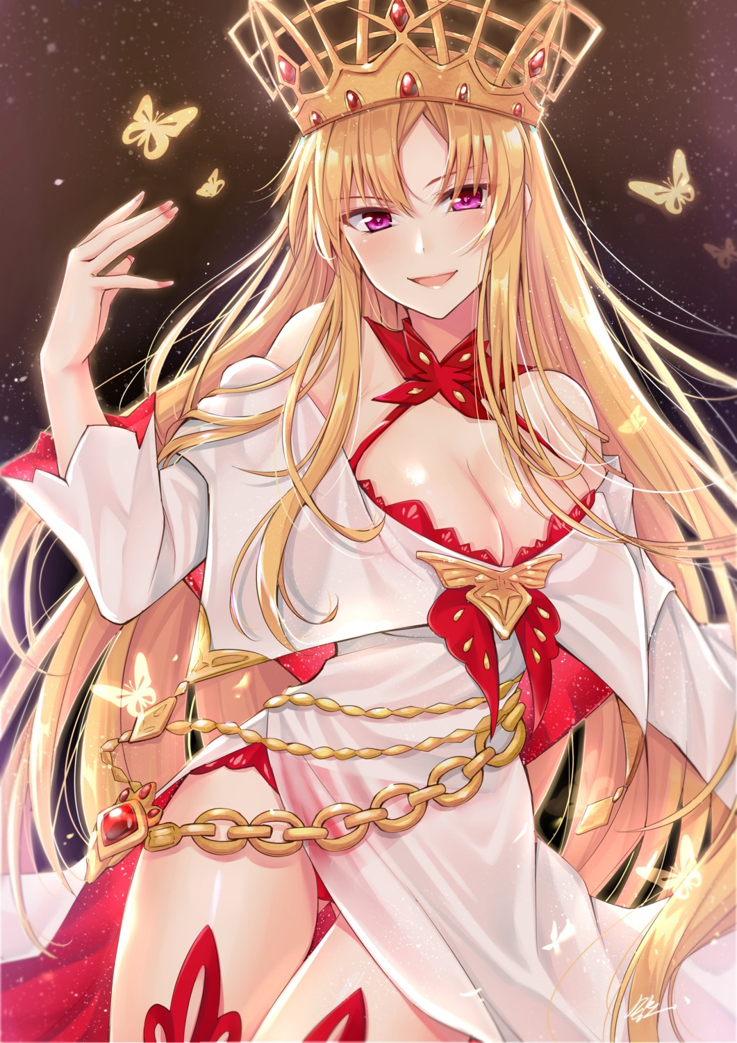 artist_revision, bra, cleavage, europa_(fate/grand_order), fate/grand_order, open_shirt, pantsu, see_through, tsang_yu_chun