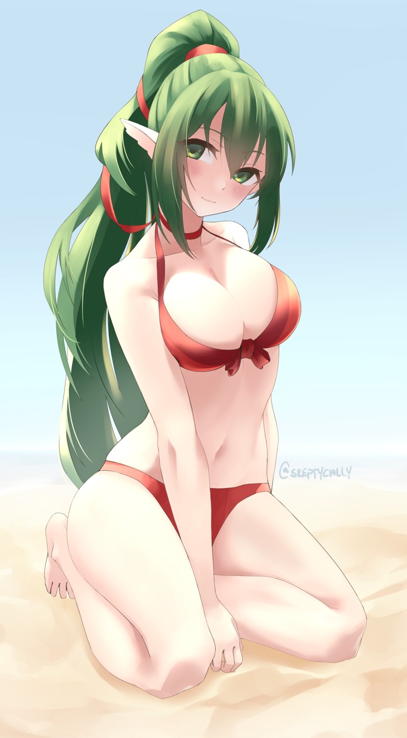 bikini, chiki, fire_emblem, fire_emblem_kakusei, pointy_ears, skeptycally, swimsuits