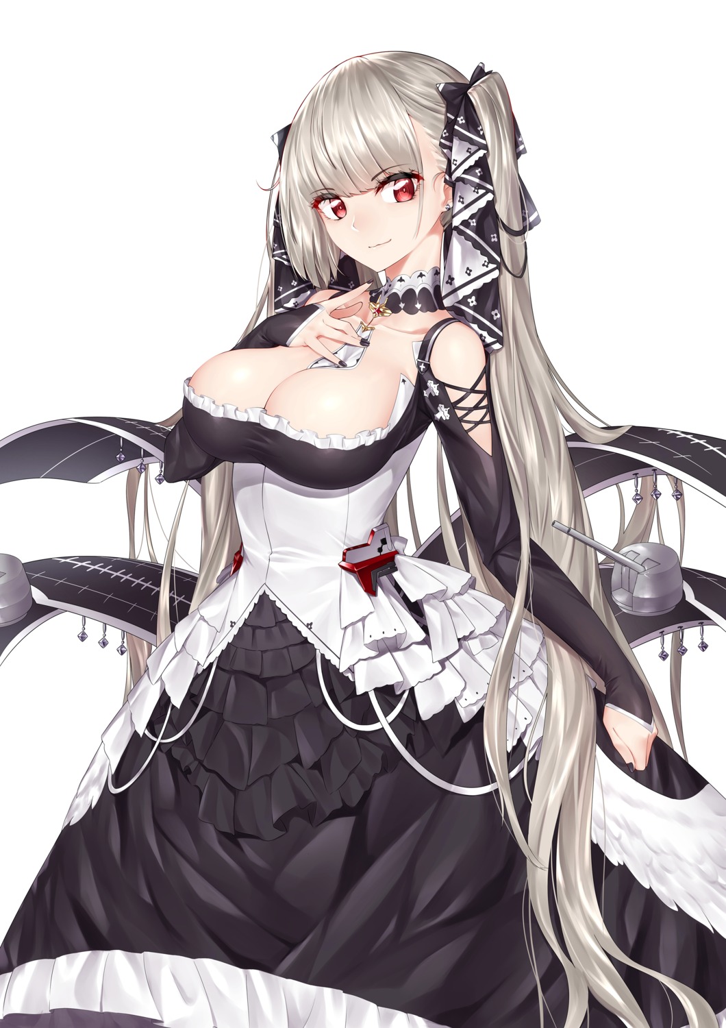 azur_lane, breast_hold, cleavage, formidable_(azur_lane), kai_(pixiv12466647), no_bra