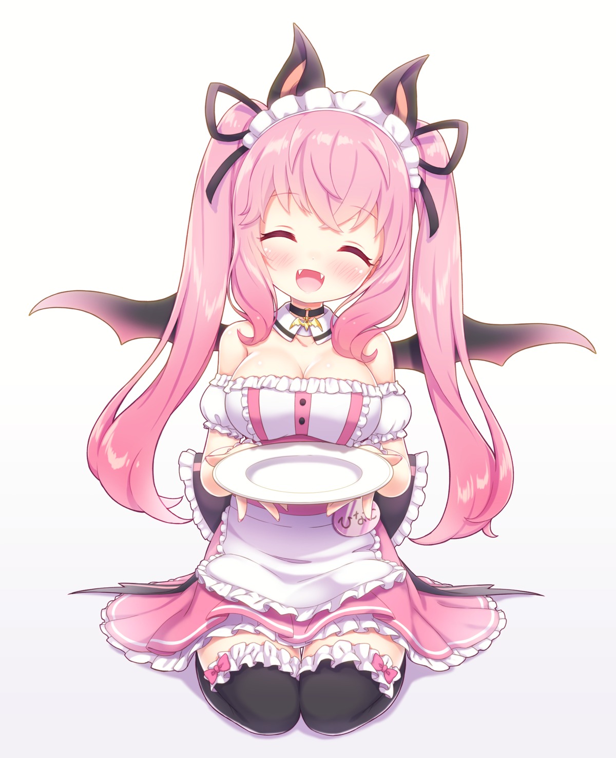 animal_ears, animare, cleavage, maid, nanashi_inc., no_bra, thighhighs, umori_hinako