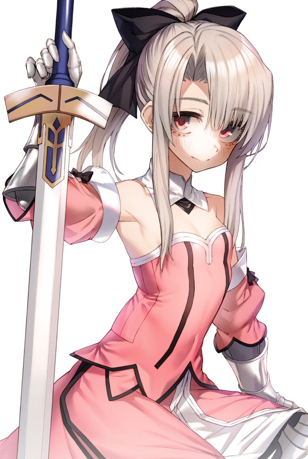 armor, cleavage, dress, fate/grand_order, fate/kaleid_liner_prisma_illya, fate/stay_night, illyasviel_von_einzbern, pokan_(xz1128), sword