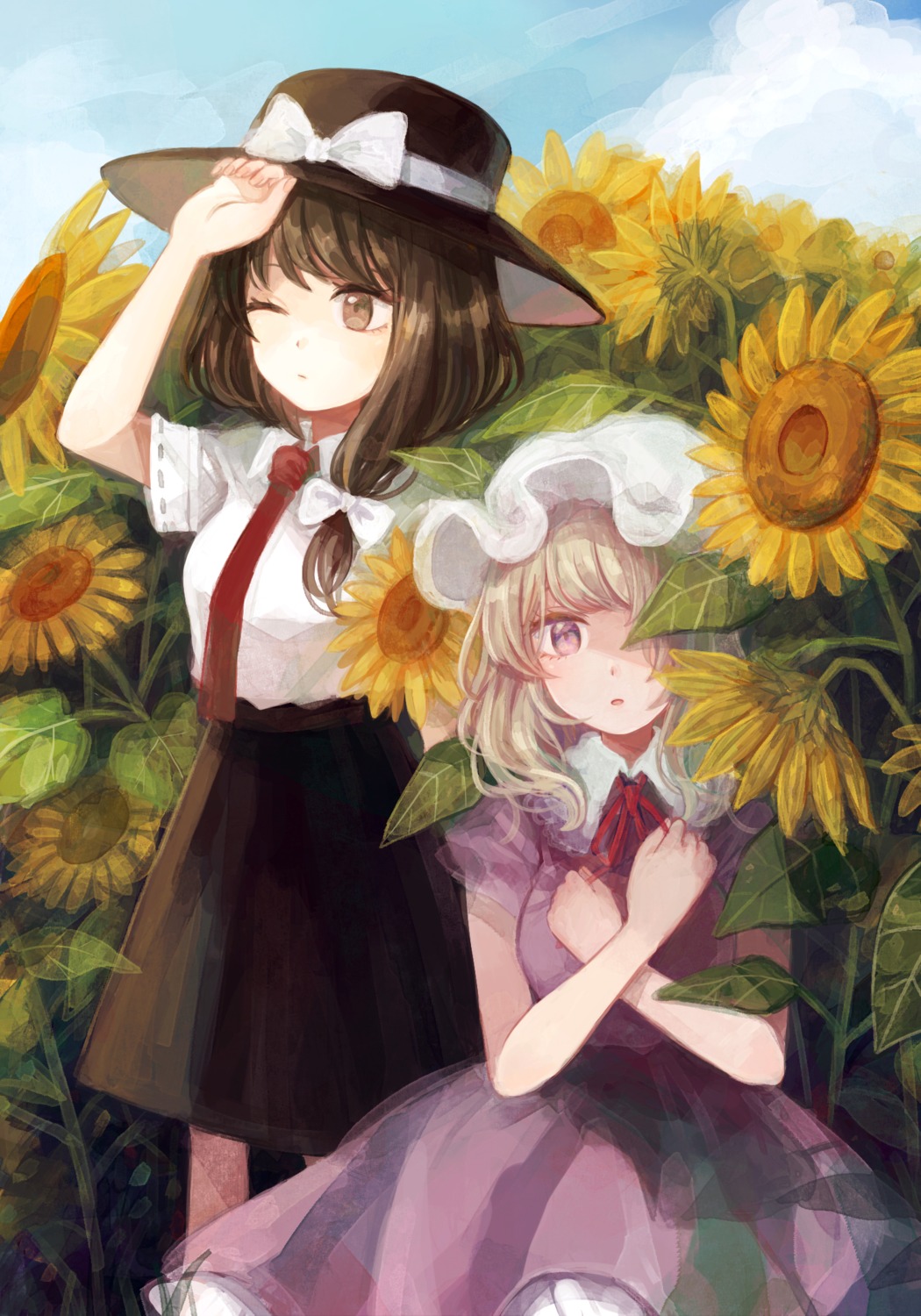 breast_hold, dress, maribel_han, mozukuzu_(manukedori), touhou, usami_renko