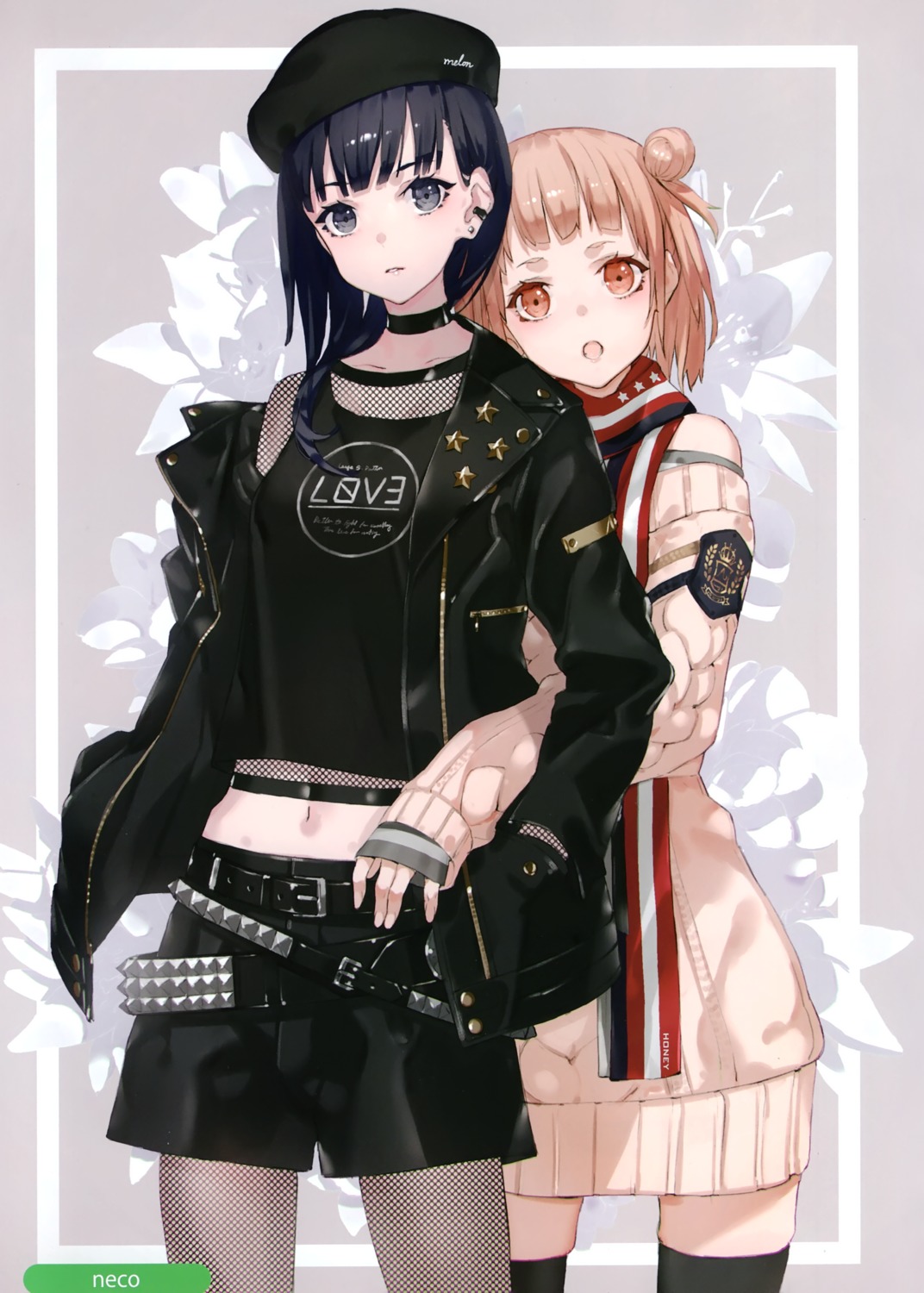 fishnets, melonbooks, neco, sweater, thighhighs
