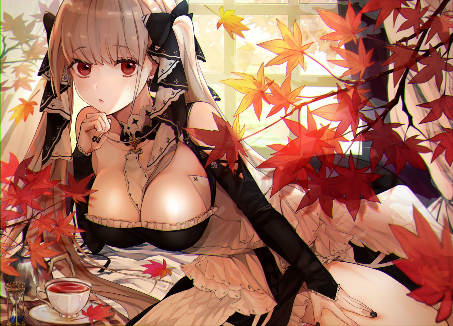 azur_lane, formidable_(azur_lane), gothic_lolita, hutuu_(1121), lolita_fashion, no_bra, skirt_lift