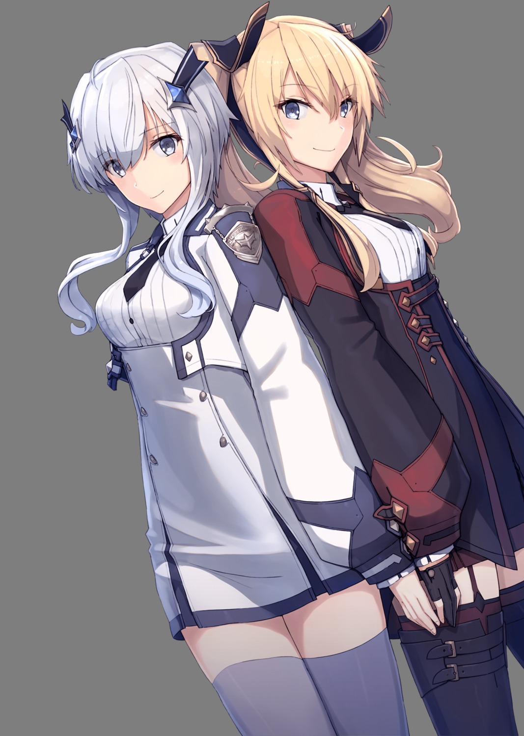 maou_gakuin_no_futekigousha, misha_necron, sasha_necron, seifuku, shizuma_yoshinori, stockings, thighhighs, transparent_png