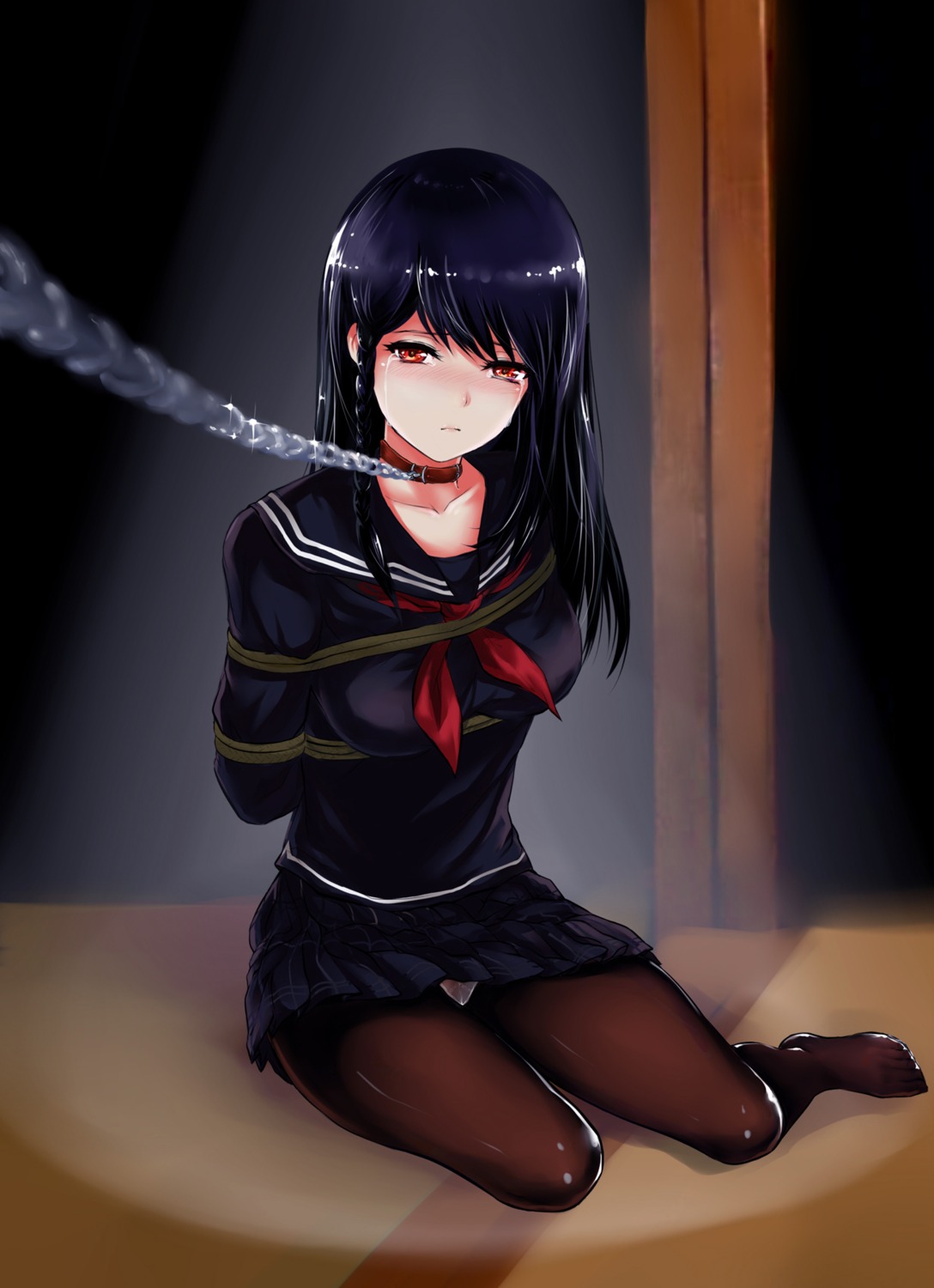 artist_revision, bondage, fengya, pantsu, pantyhose, seifuku