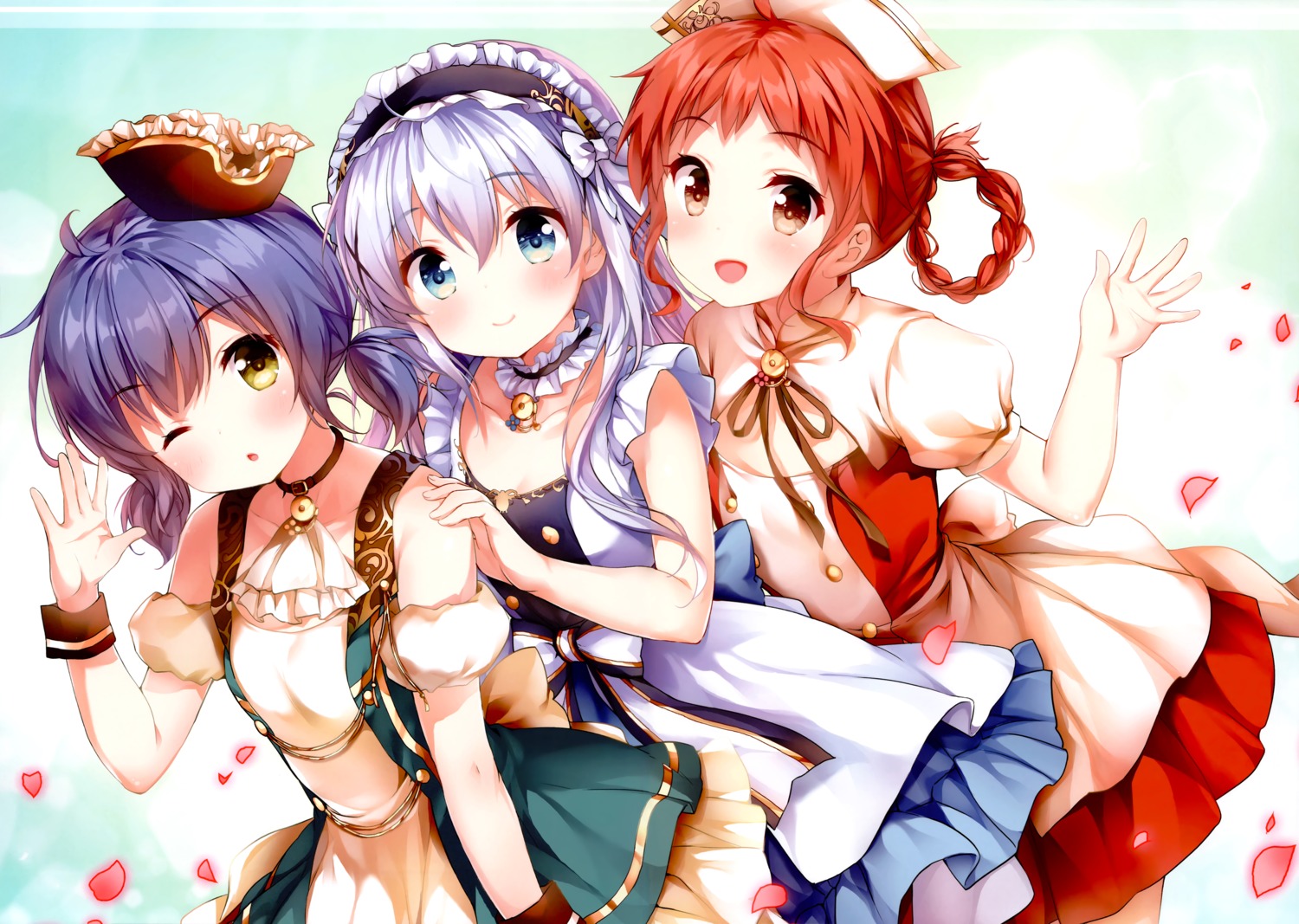 chiyingzai, dress, gochuumon_wa_usagi_desu_ka?, jouga_maya, kafuu_chino, natsu_megumi, yuukai_kinshi