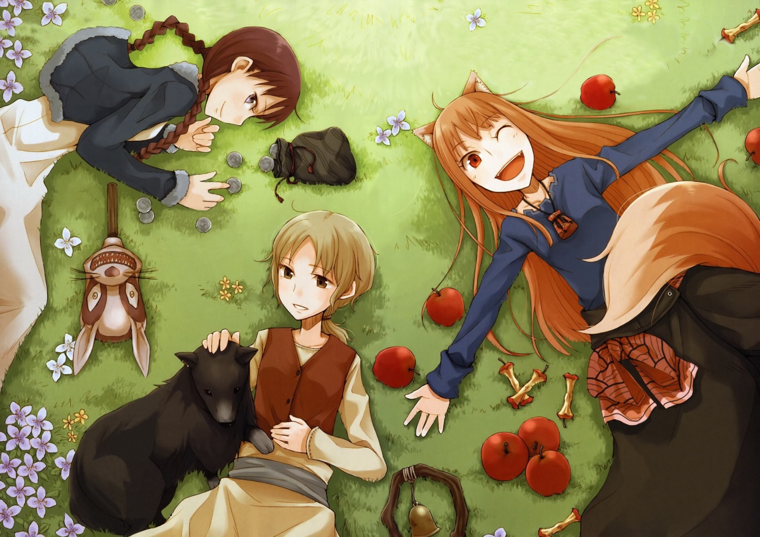 animal_ears, ayakura_juu, chloe, holo, nora_ardent, spice_and_wolf, tail