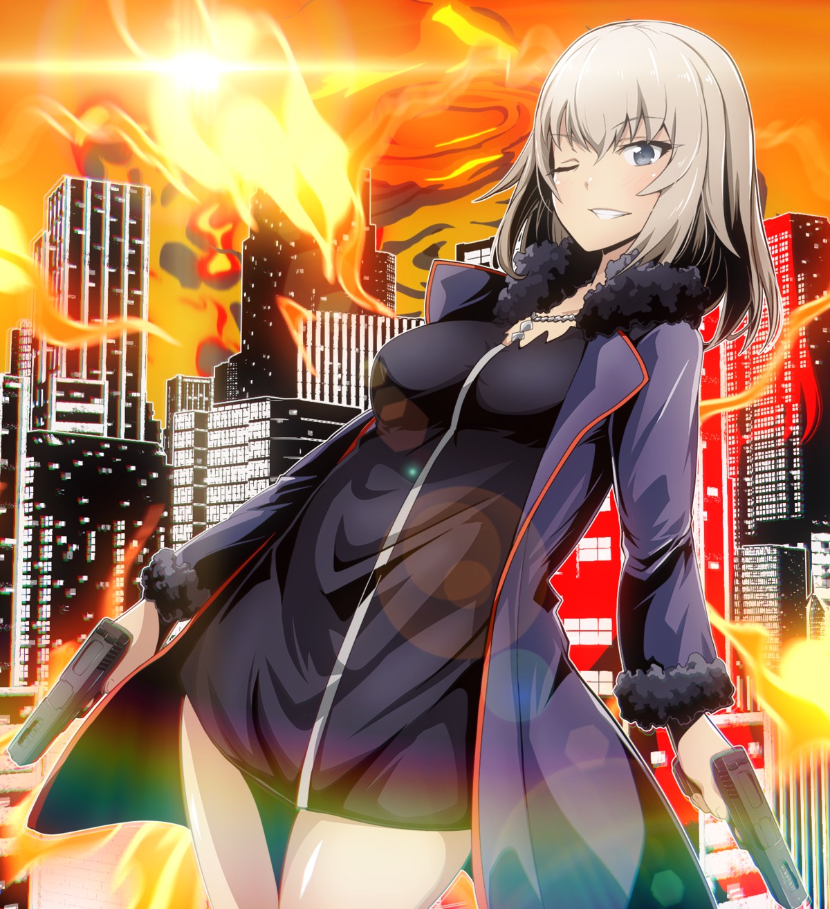 cosplay, fate/grand_order, girls_und_panzer, gun, itsumi_erika, jeanne_d'arc, jeanne_d'arc_alter_(fate), tom_(drpow)