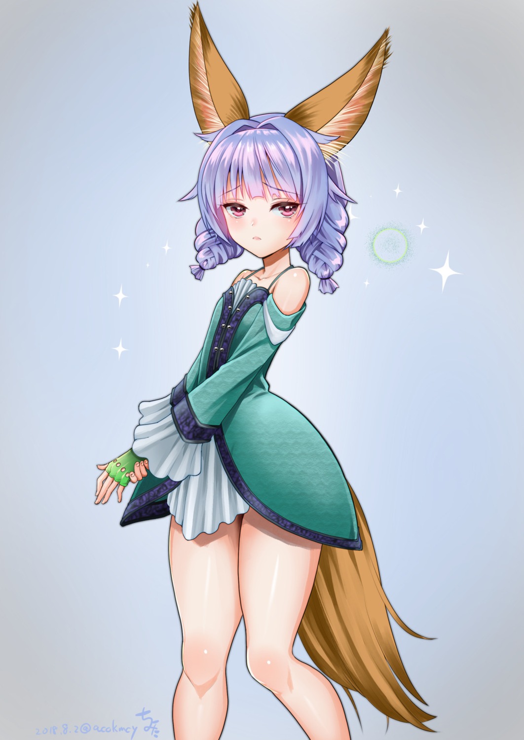 animal_ears, dress, elin, kitsune, kumehara_chiyota, tail, tera_online