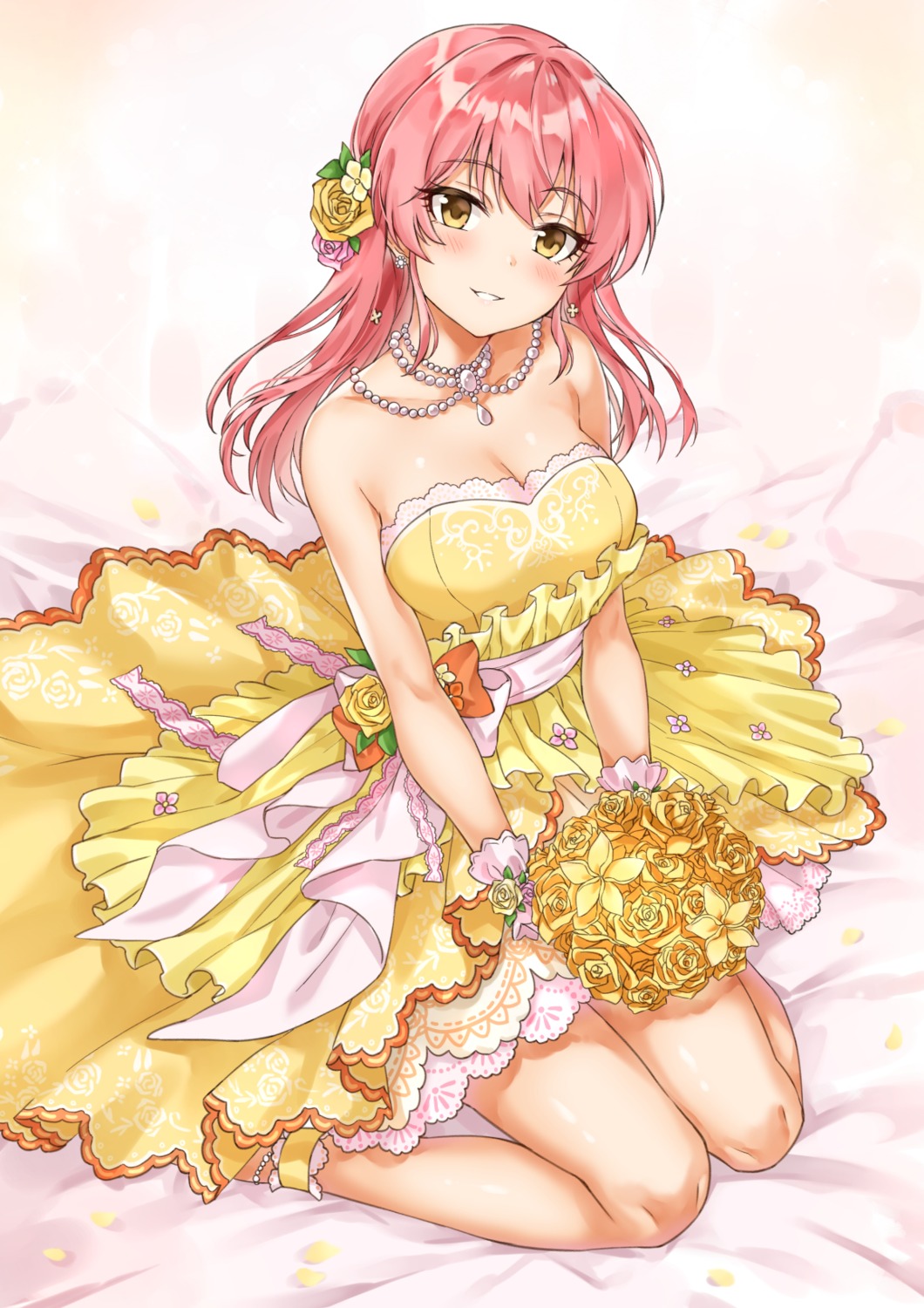 cleavage, dress, jougasaki_mika, sirurabbit, the_idolm@ster, the_idolm@ster_cinderella_girls