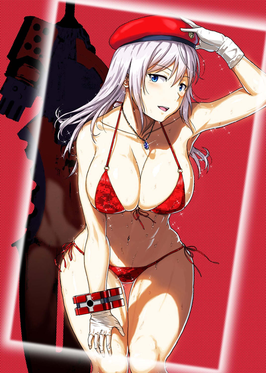 alisa_ilinichina_amiella, bikini, cleavage, god_eater, lithiumia, swimsuits, weapon, wet
