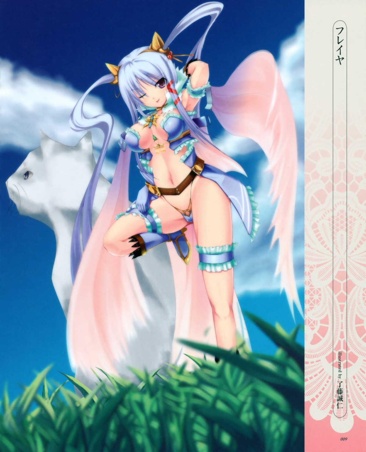 cleavage, garter, neko, satofuji_masato