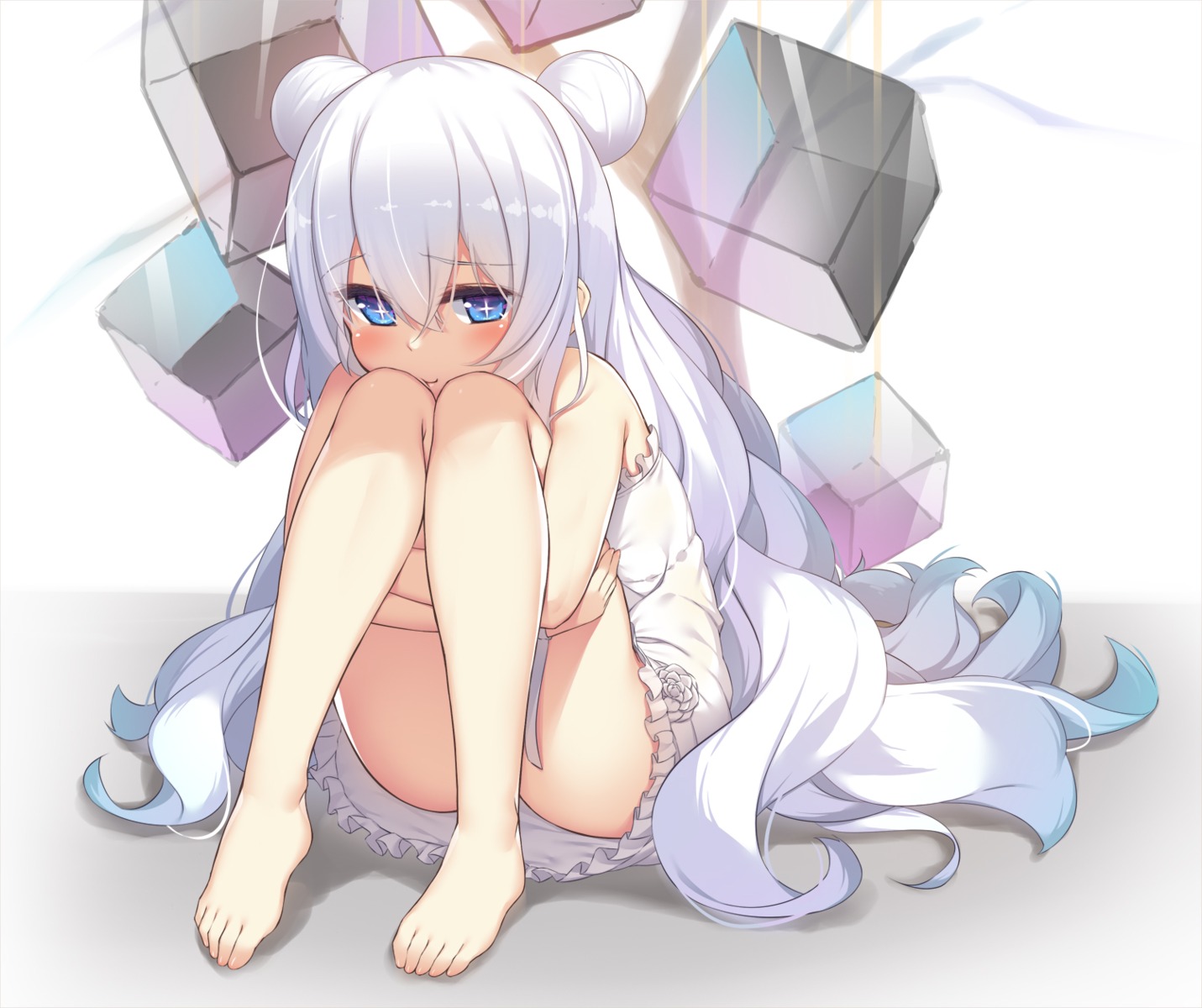 azur_lane, dress, feet, le_malin_(azur_lane), olive_(laai), skirt_lift, summer_dress