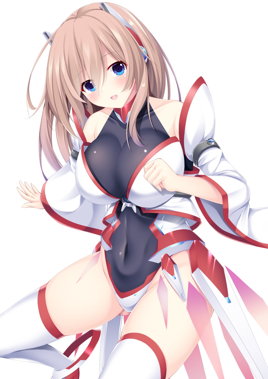 kishimen, leotard, thighhighs