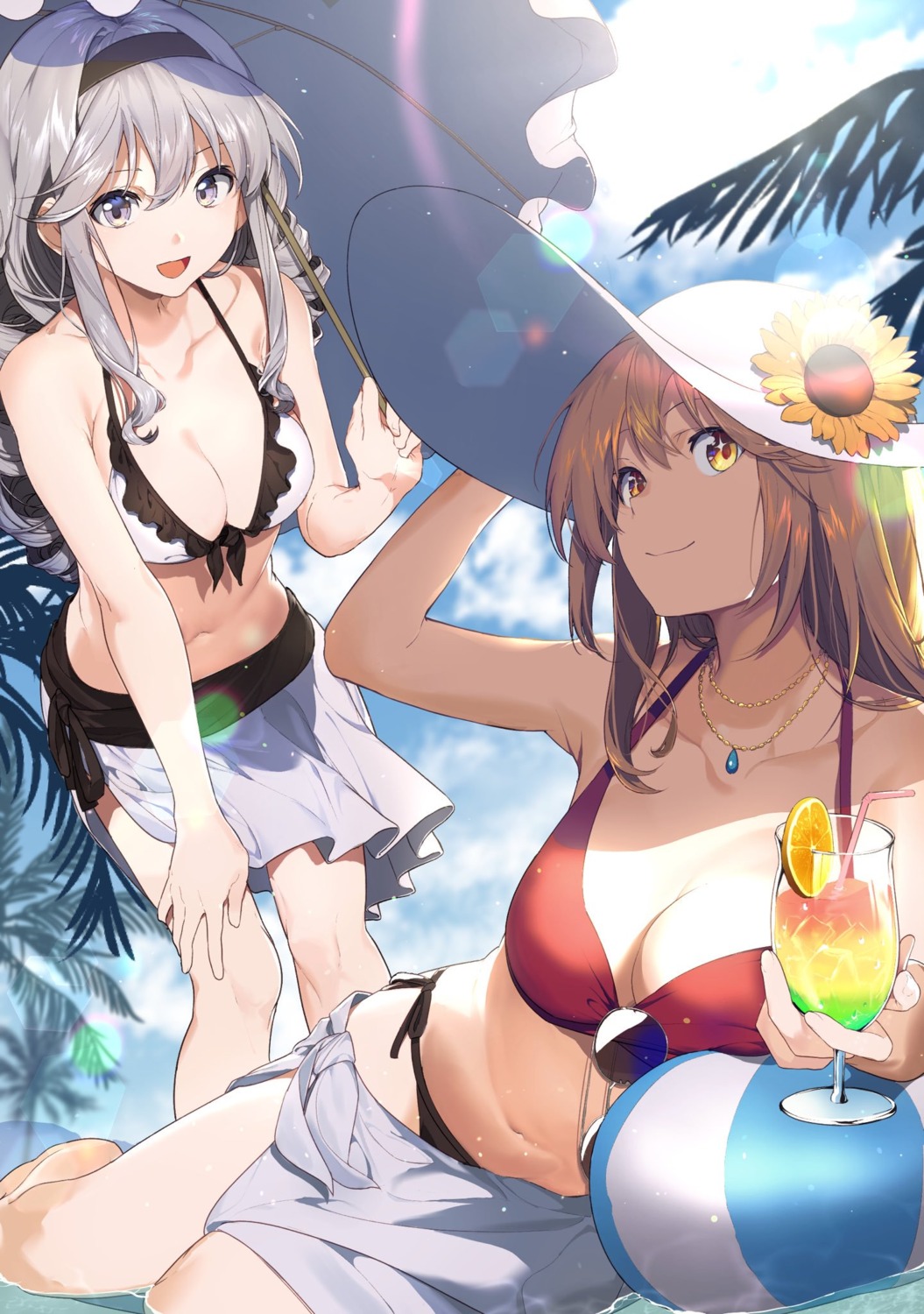 bikini, cleavage, hokaze_junko, shokuhou_misaki, swimsuits, tadano_so-ko, toaru_kagaku_no_railgun, toaru_majutsu_no_index, wet