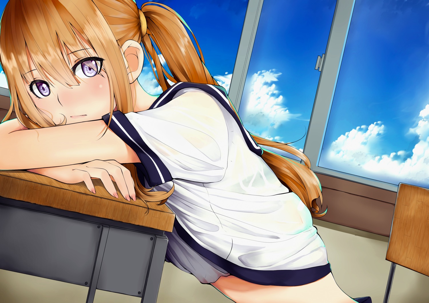 bra, see_through, seifuku, shirt_lift, viktorf