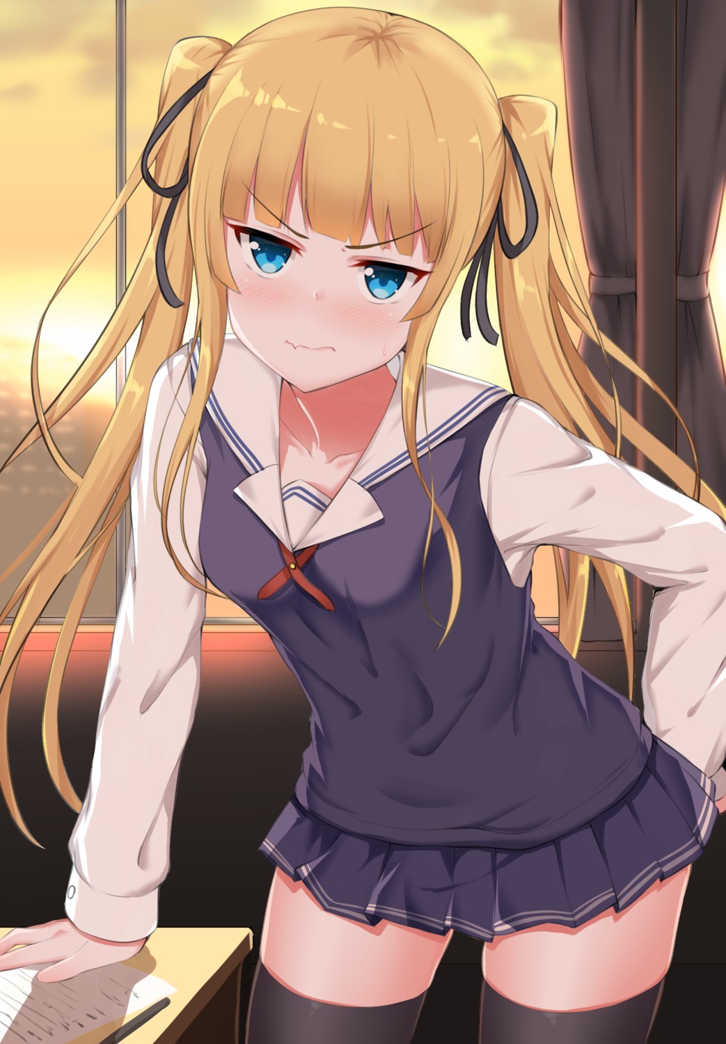 kirikan, saenai_heroine_no_sodatekata, sawamura_spencer_eriri, seifuku, sweater, thighhighs