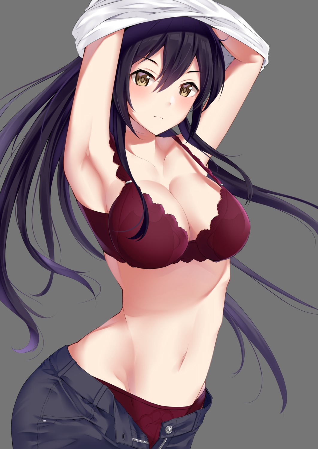 bra, cleavage, pantsu, shirase_sakuya, shirt_lift, the_idolm@ster, the_idolm@ster_shiny_colors, undressing, yigra_don