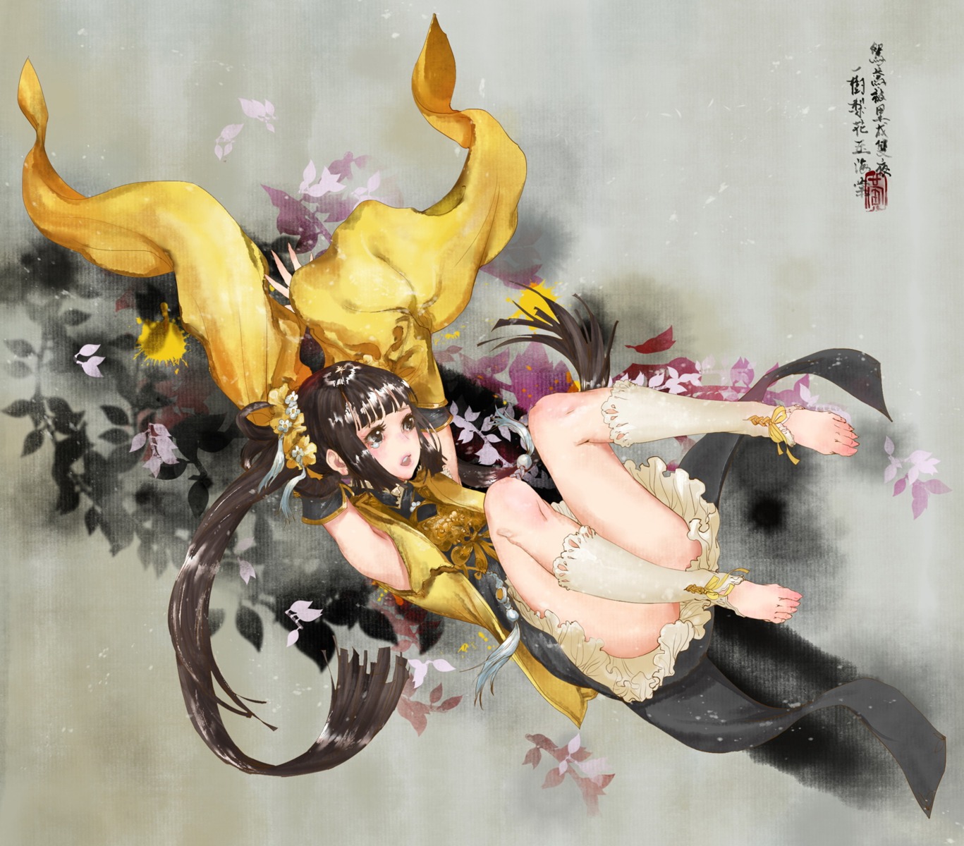 asian_clothes, eddy_huang_zheng, feet, skirt_lift