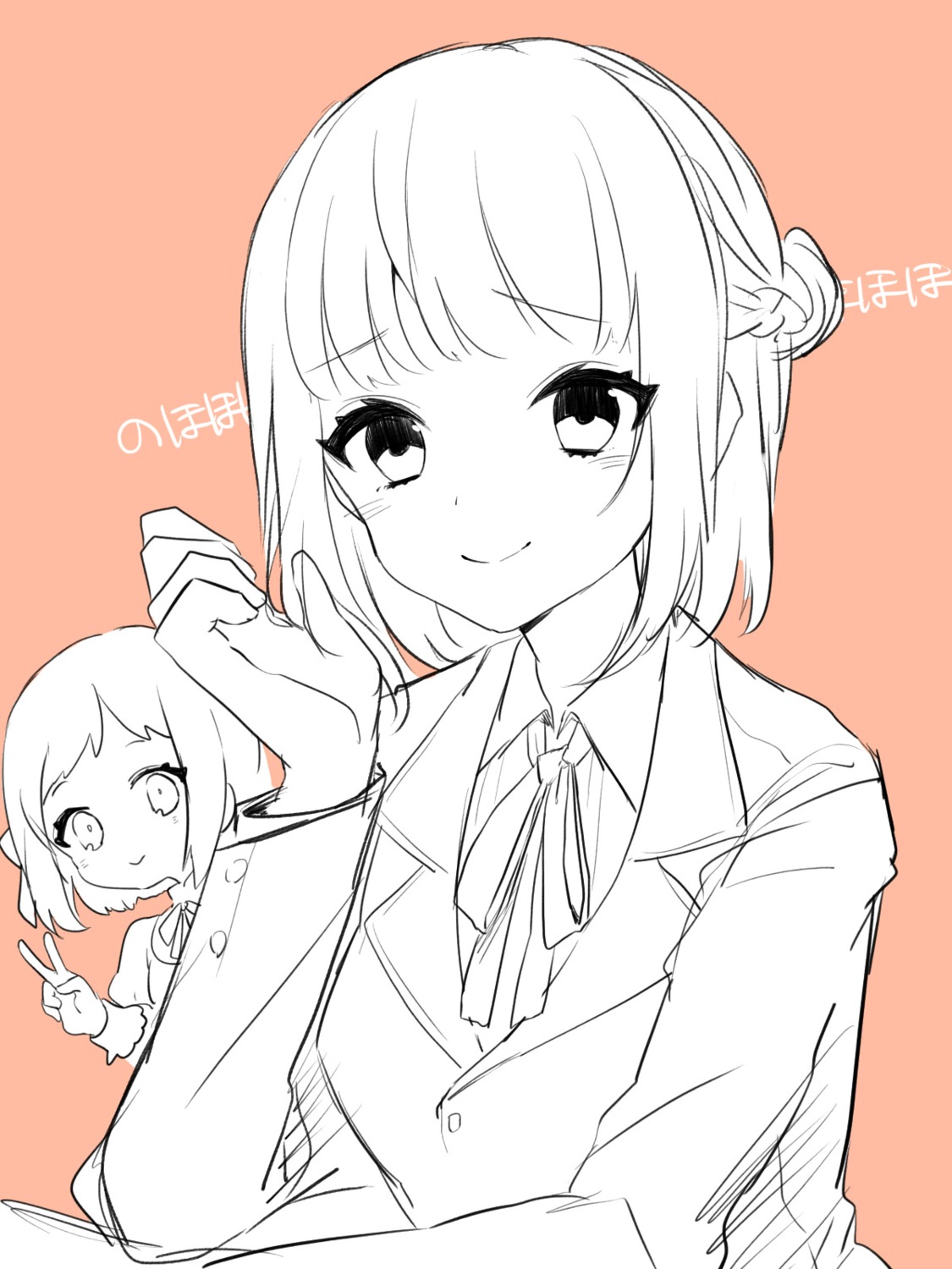 czech_republic_(hetalia), furumachi, hetalia_axis_powers, liechtenstein, monochrome, seifuku, sketch