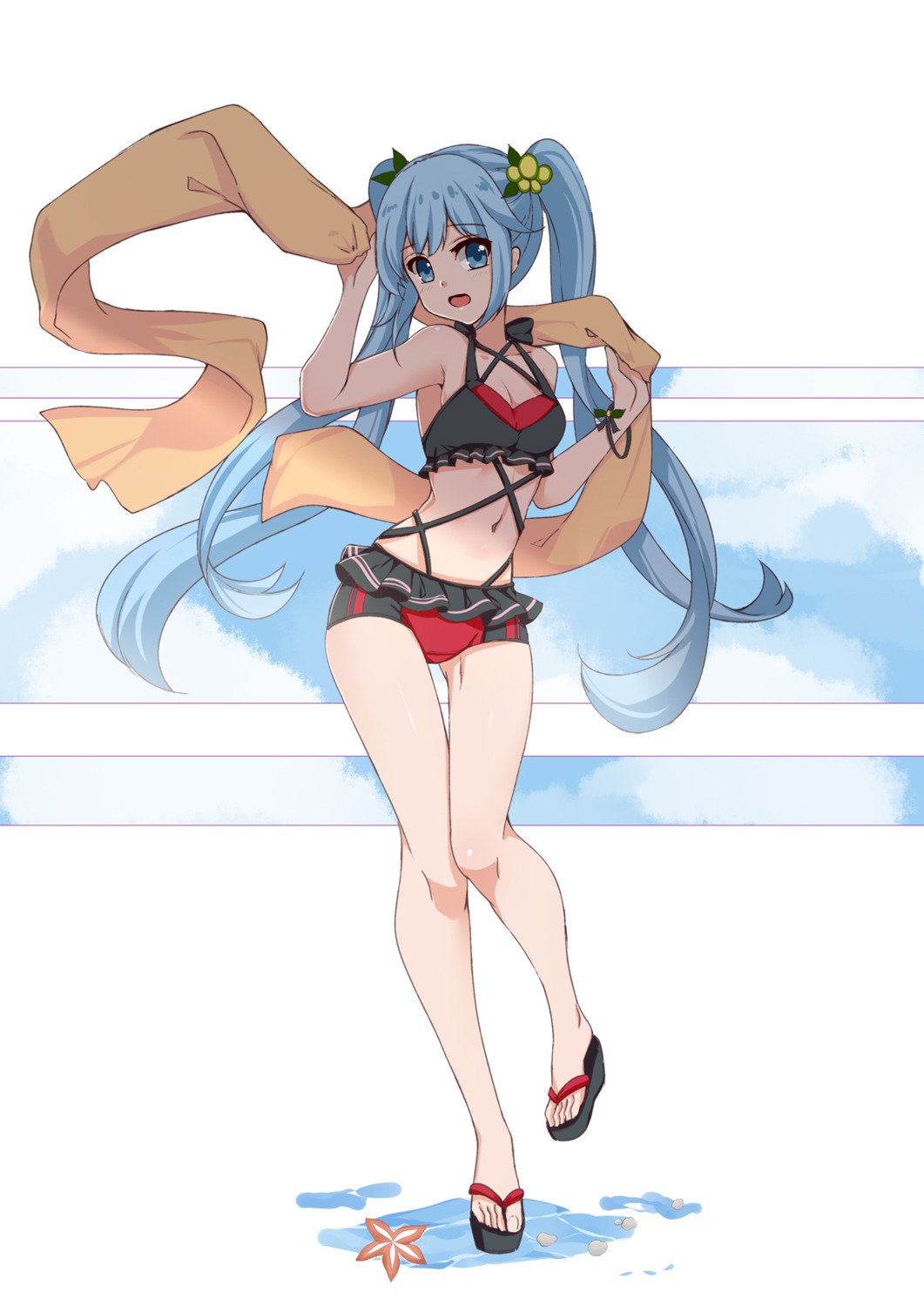 bikini, cleavage, hatsune_miku, heels, qingye_ling, swimsuits, vocaloid