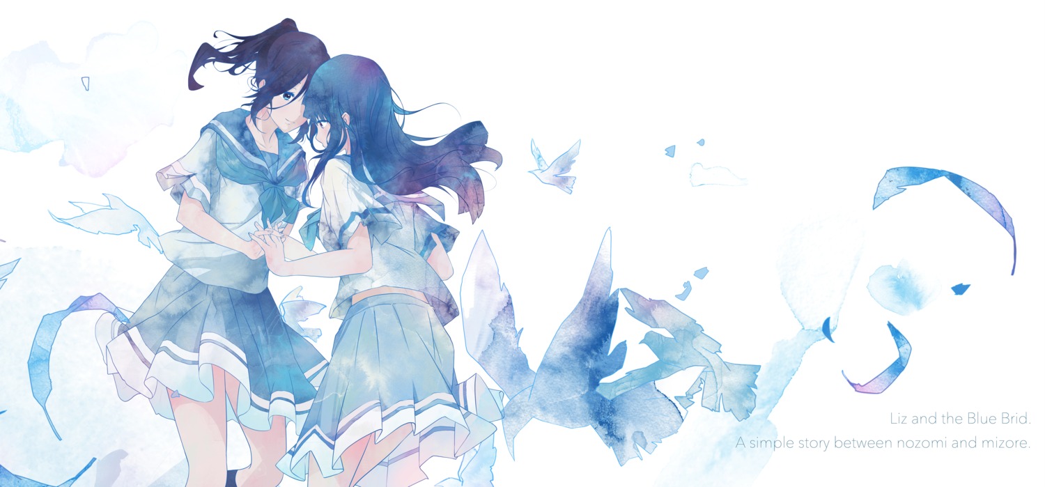 hibike!_euphonium, kasaki_nozomi, liz_to_aoi_tori, seifuku, tatatsu, yoroizuka_mizore, yuri