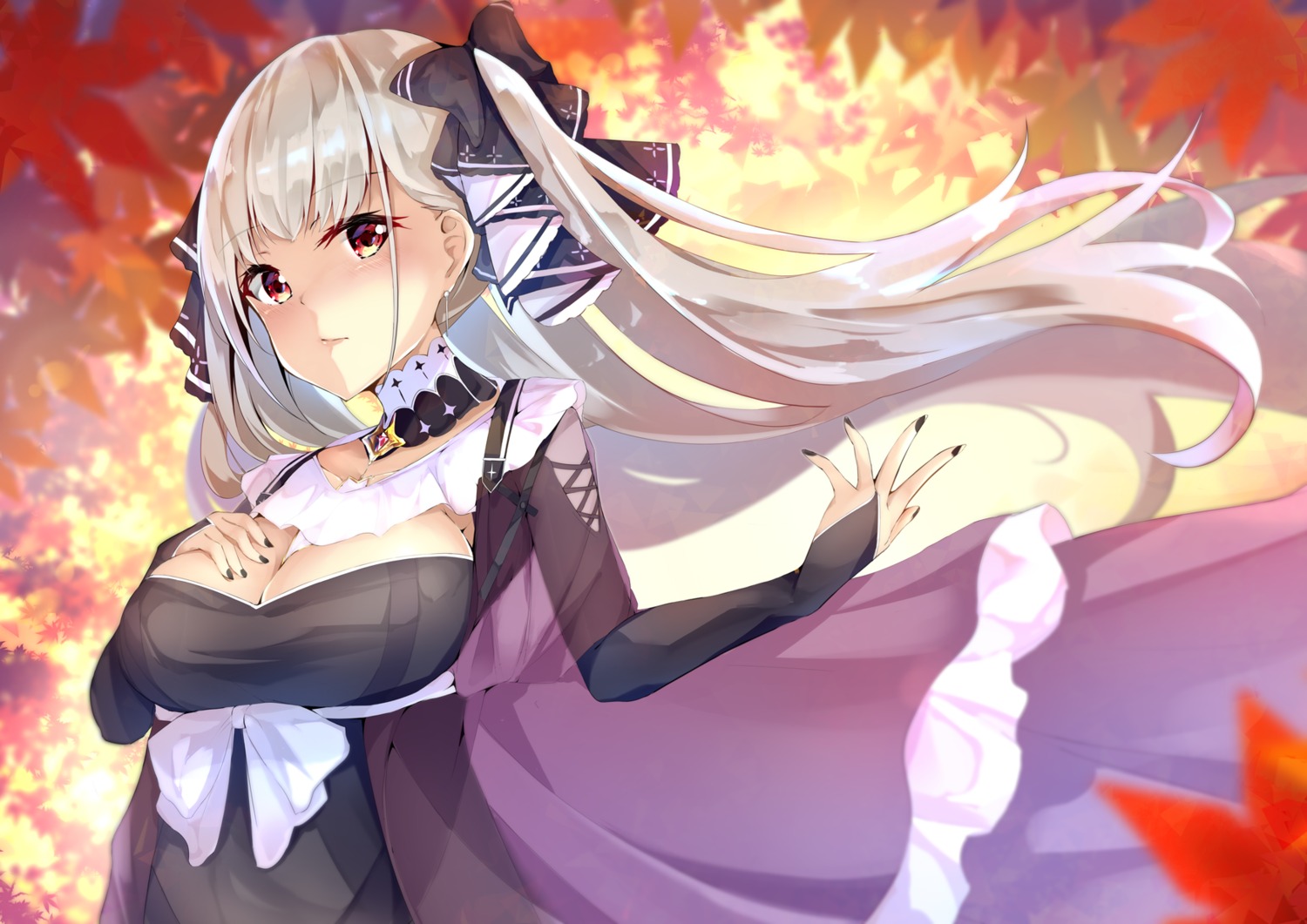 azur_lane, breast_hold, cleavage, cucchiore, formidable_(azur_lane), gothic_lolita, lolita_fashion