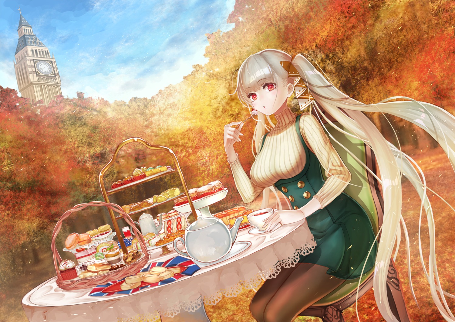 azur_lane, dress, formidable_(azur_lane), pantyhose, sweater, take_tw01